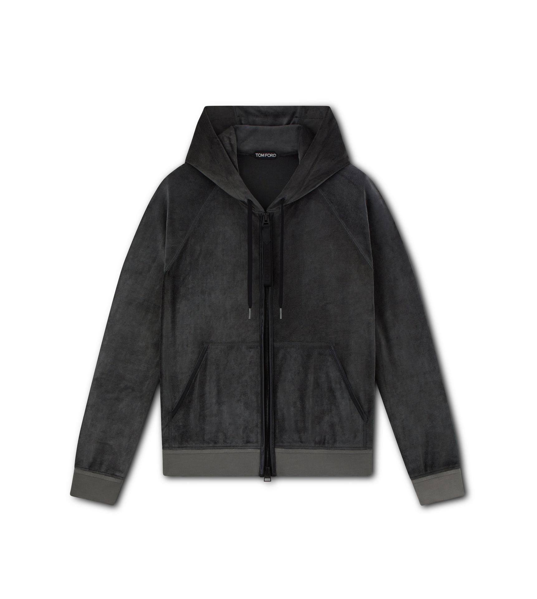 Tom Ford Best Dressed $1,850 w/Tax Velour Leather Accents Hoodie Size US M / EU 48-50 / 2 - 7 Thumbnail