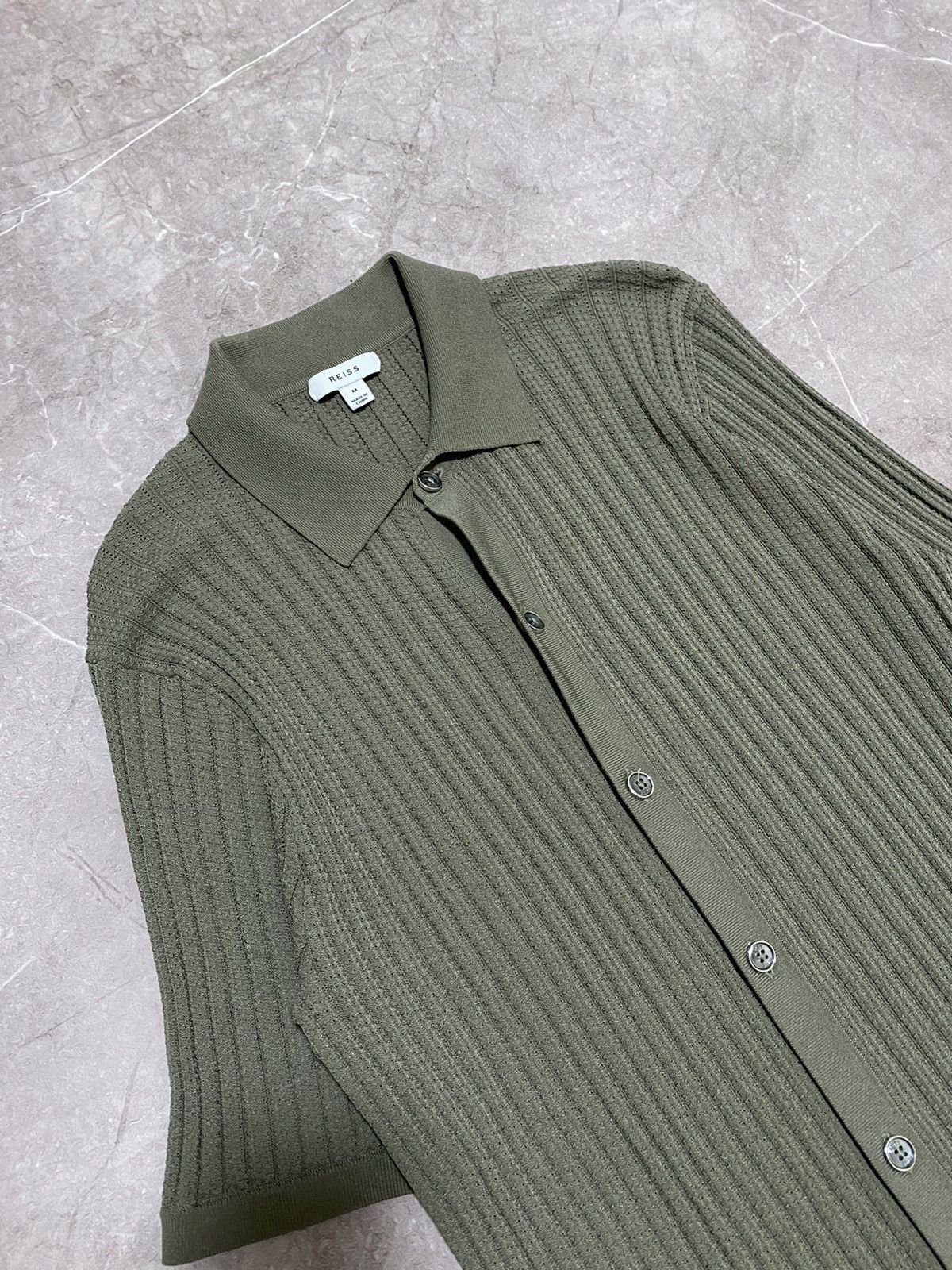 Reiss Rare Reiss 3/4 Sleeve Button Up Cardigan Viscose Khaki Size M / US 6-8 / IT 42-44 - 3 Thumbnail