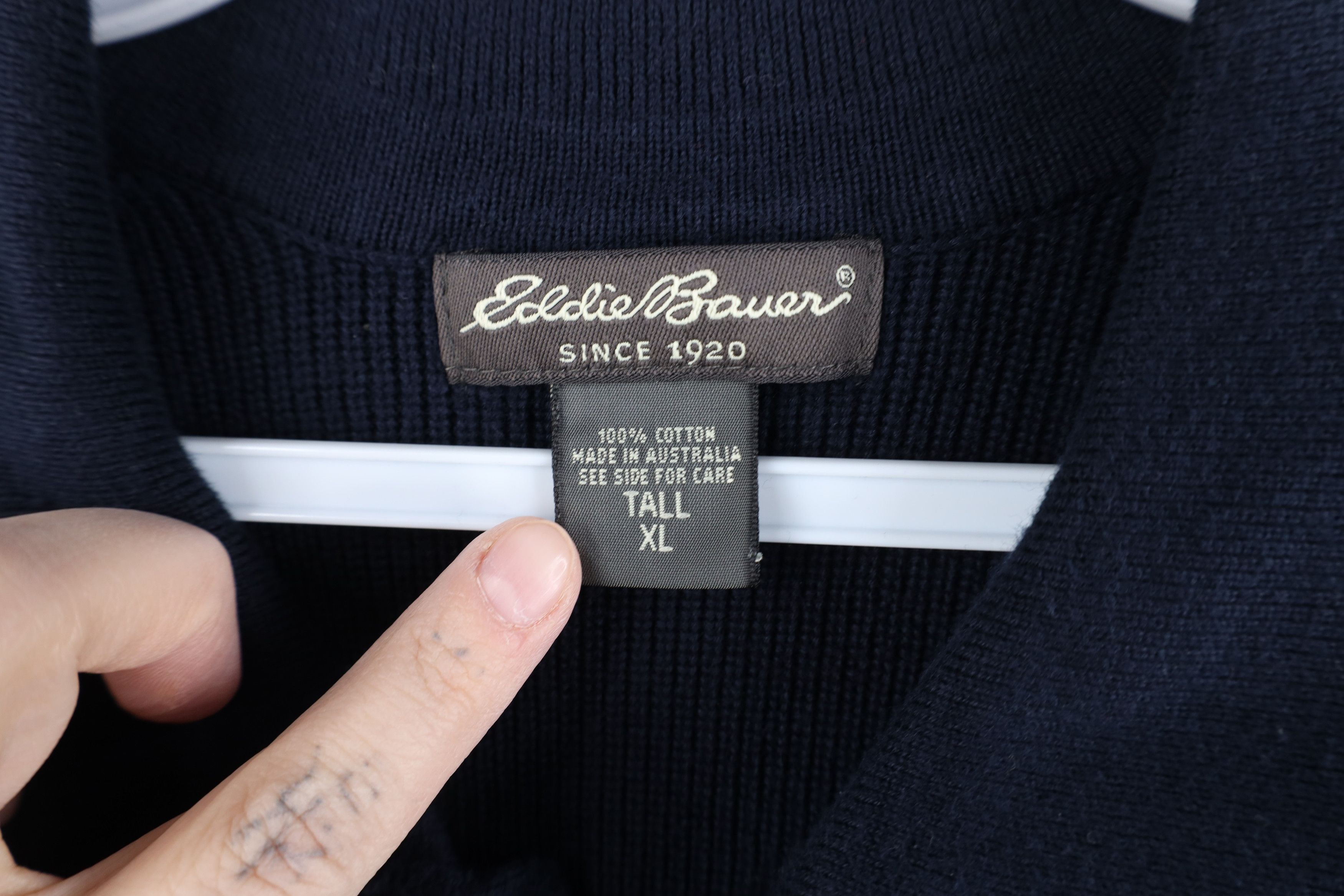 Eddie Bauer Vintage Eddie Bauer Ribbed Knit Collared Sweater Navy Blue Size XL / US 12-14 / IT 48-50 - 5 Thumbnail