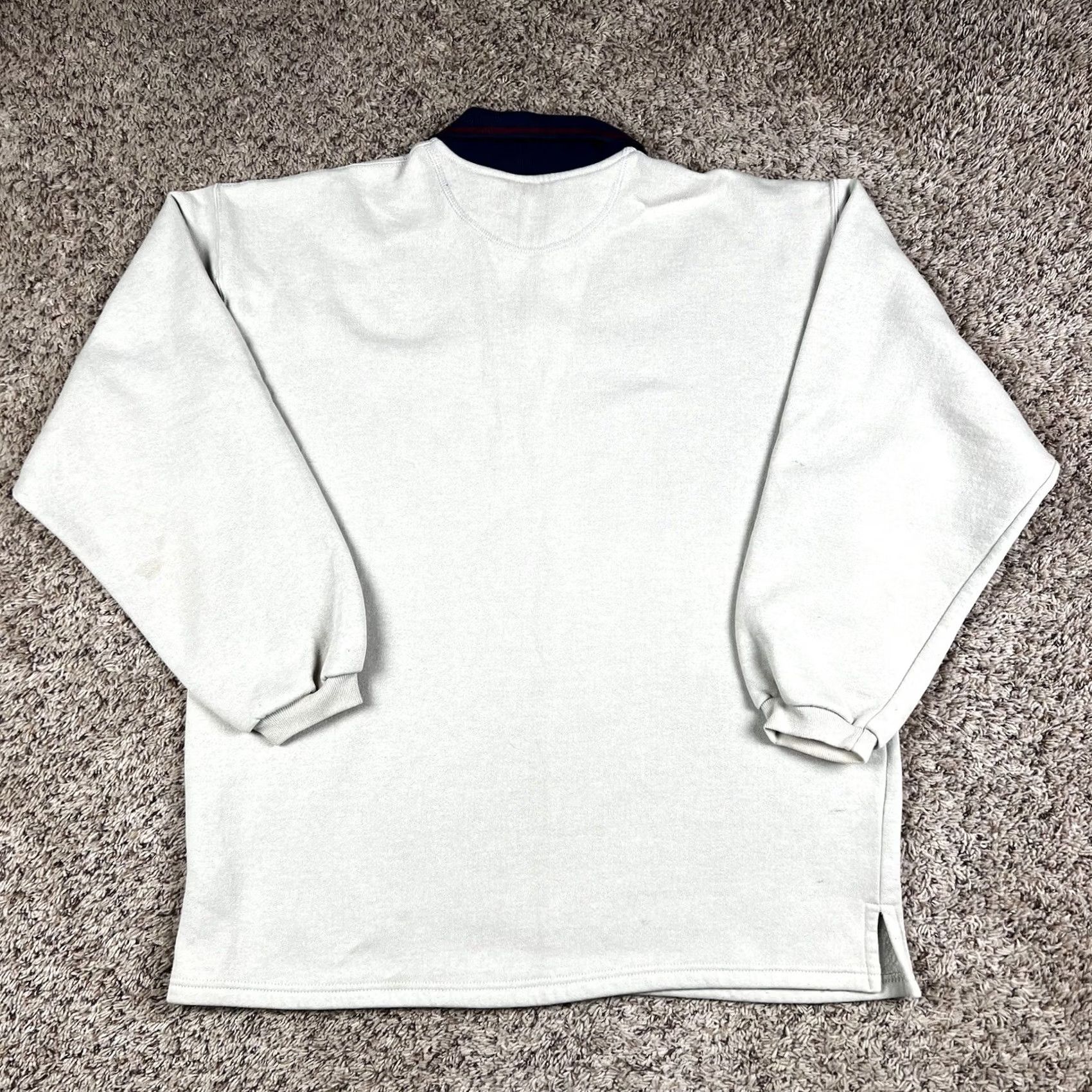 Russell Athletic VINTAGE Russell Athletic Sweatshirt Beige Quarter Zip Pullover XL Men 90s Logo Zipper Pullover Decade Odds & Ends Size US XL / EU 56 / 4 - 3 Thumbnail