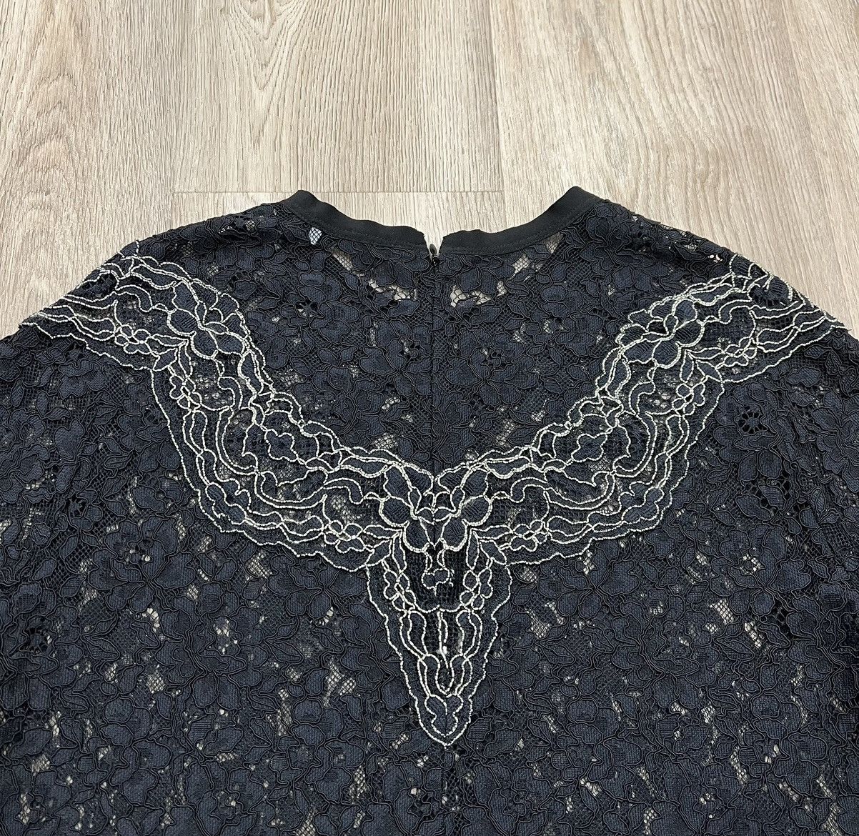 Sandro Sandro Paris Black Lace Crop Top Blouse Size S / US 4 / IT 40 - 11 Thumbnail