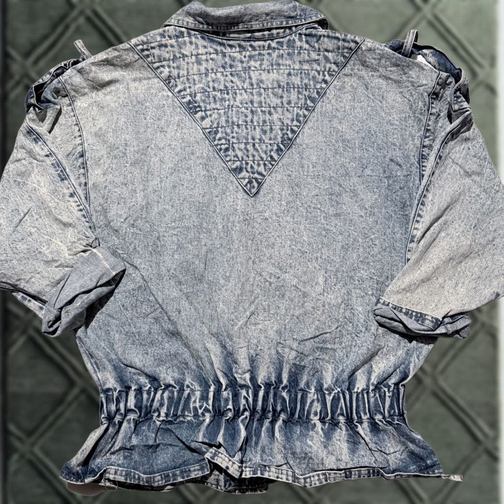 X-LARGE VINTAGE Boyco Jacket Women Blue Acid Wash Denim Tie Elastic Waist Retro - Large Denim Jacket Woman Blue Acid Wash Retro Tie Elastic Waist Large Size L / US 10 / IT 46 - 1 Thumbnail