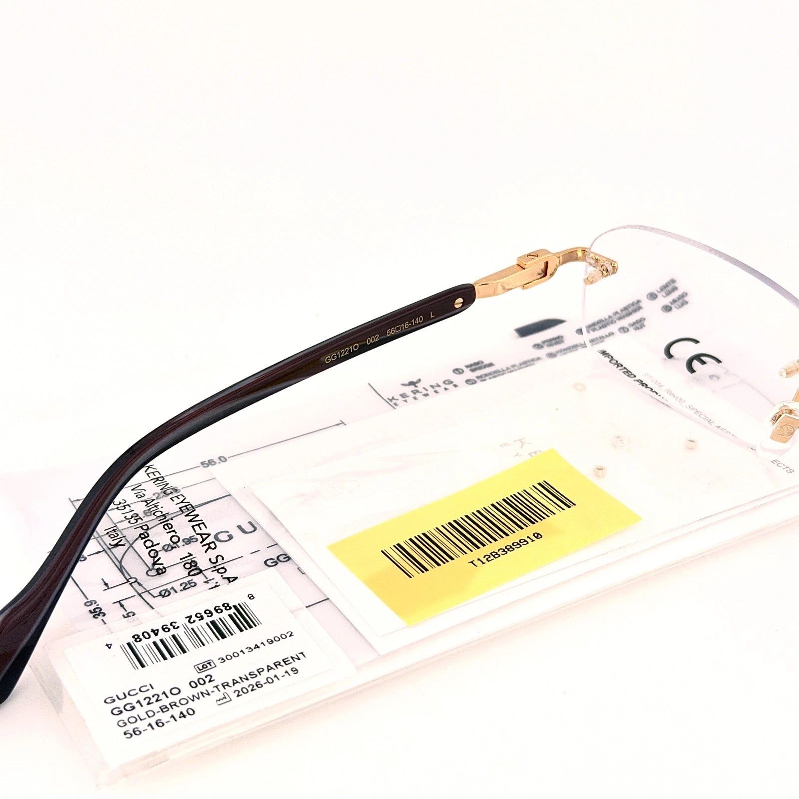 Gucci GUCCI GG1221O 1221 Classic Narrow Eyeglasses 002 GG1221 Size ONE SIZE - 6 Thumbnail
