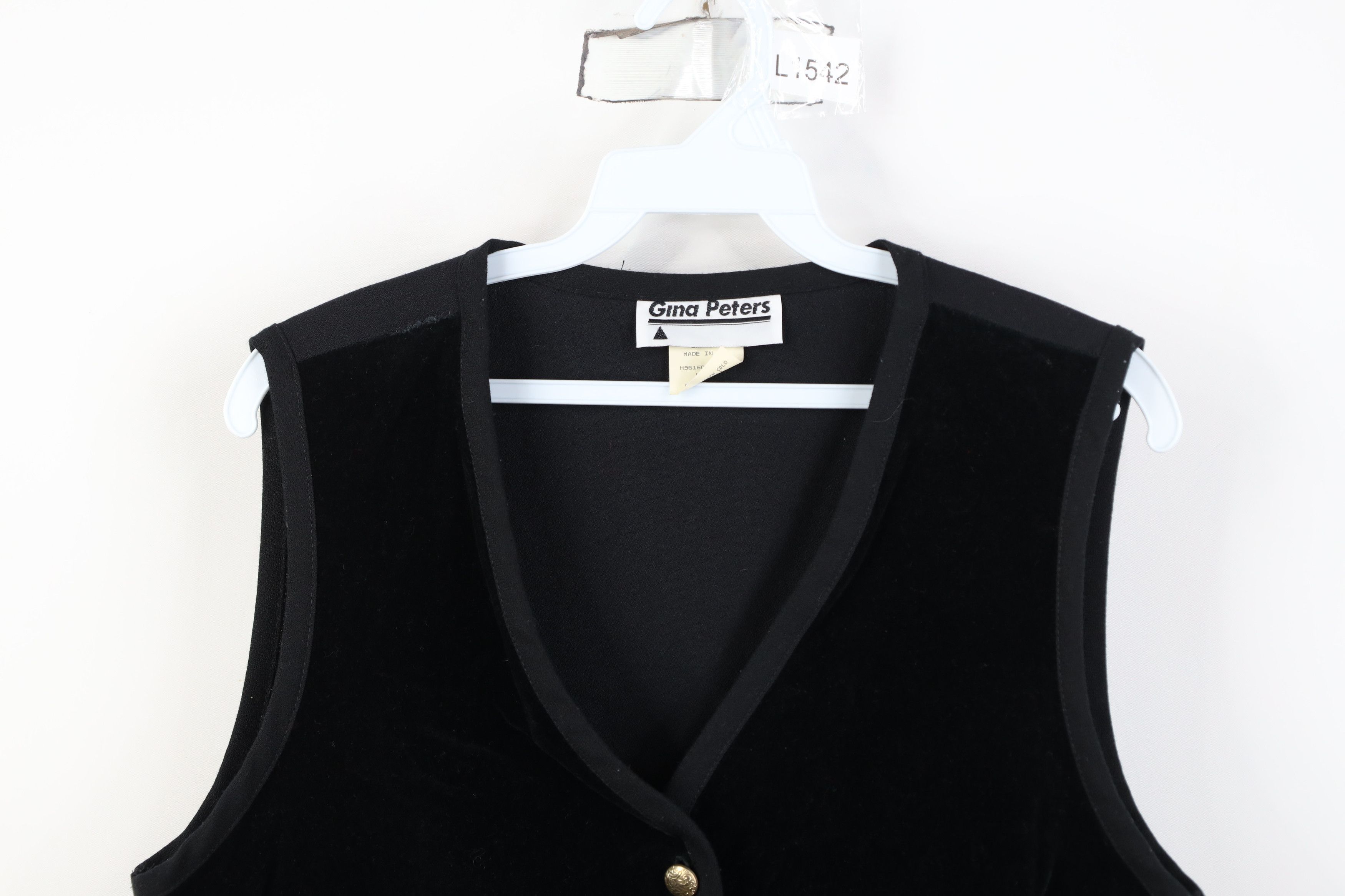 Vintage Vintage 90s Streetwear Velvet Velour Vest Jacket Black USA Size M / US 6-8 / IT 42-44 - 2 Thumbnail