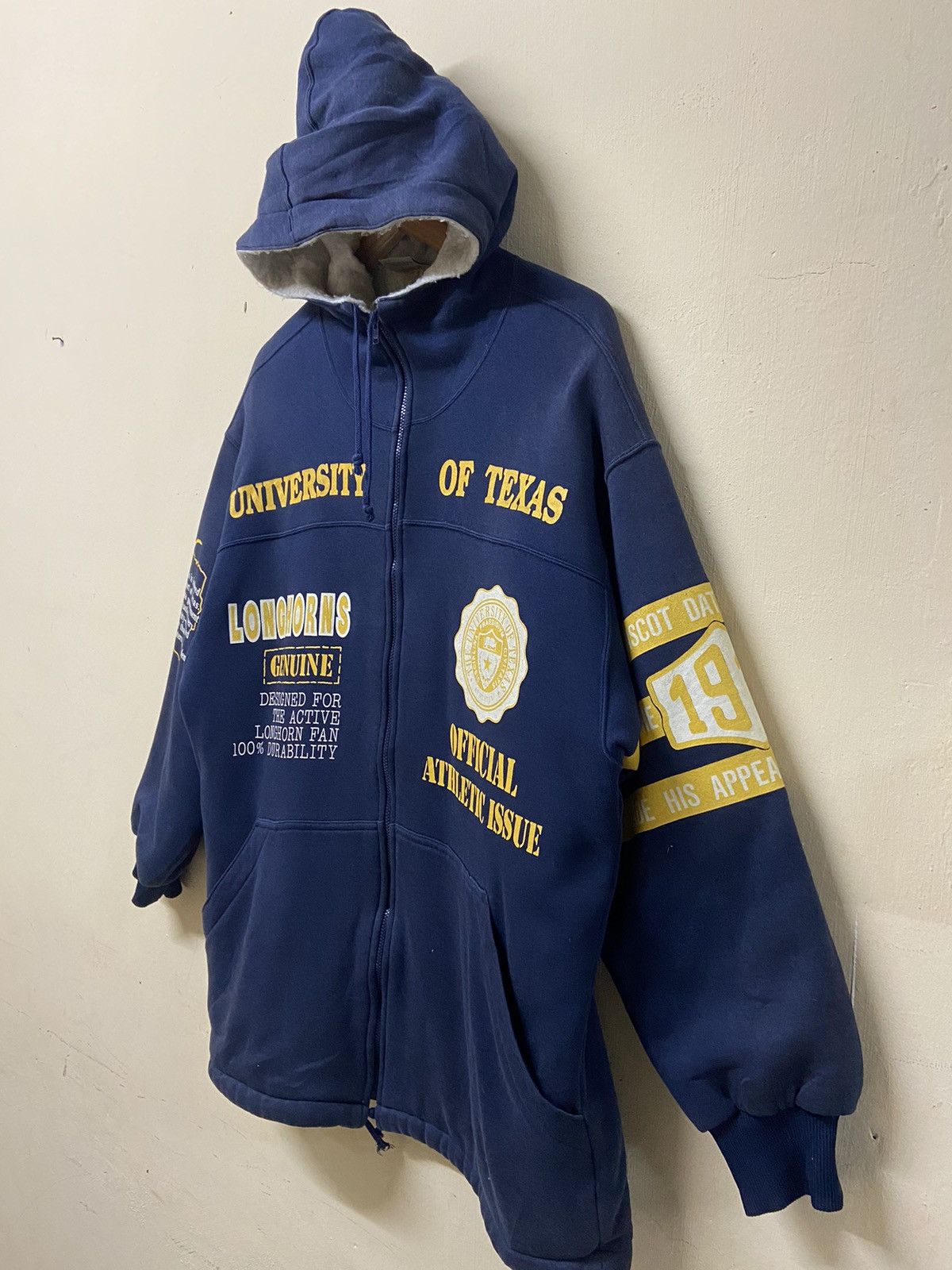 Japanese Brand × Kappa × Vintage Vintage University Of Texas Kappa Sherpa Hoodie Size US XL / EU 56 / 4 - 3 Thumbnail