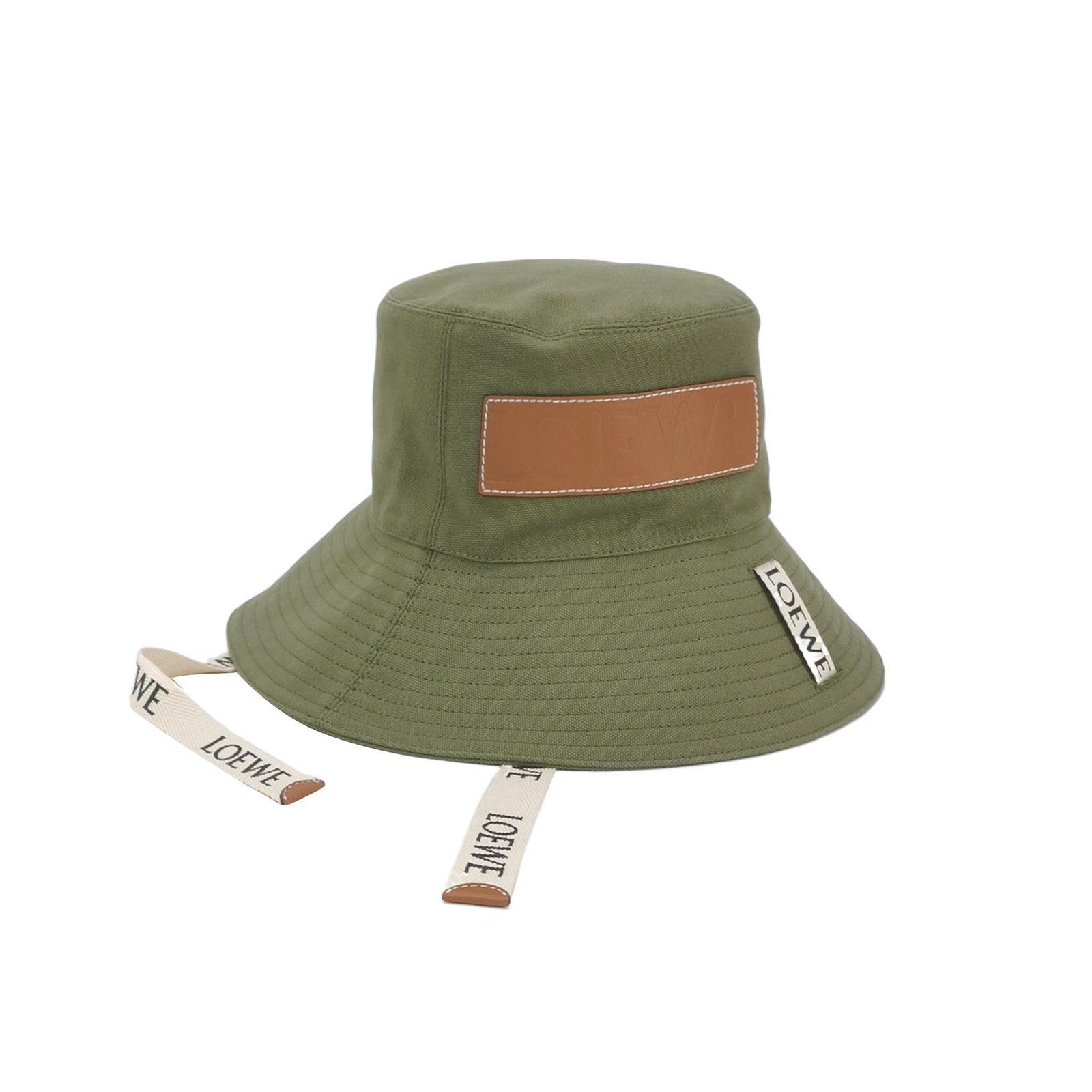 Loewe Paula's Ibiza Logo Cotton Bucket Hat Size 57 in Green, Men's
