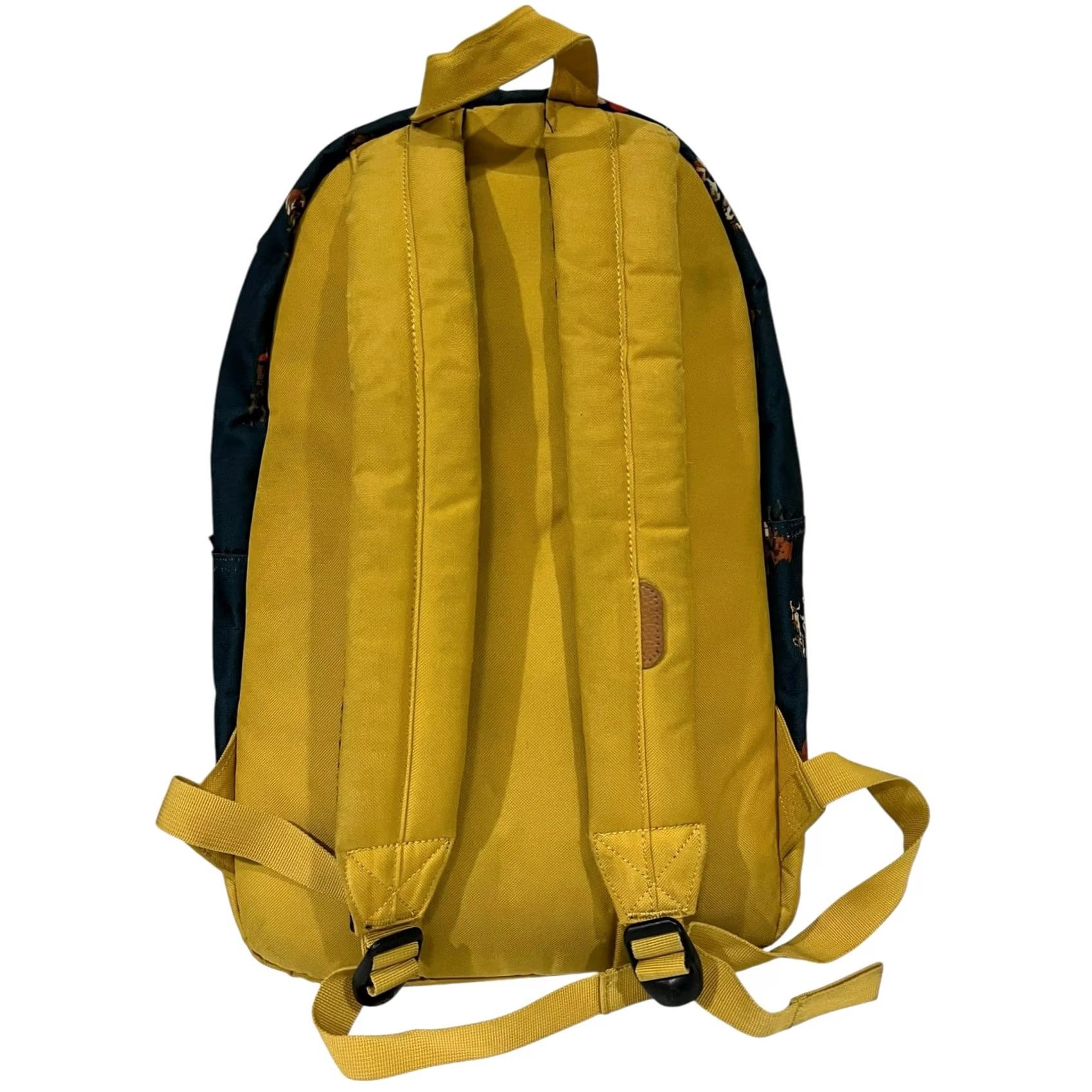 Vintage Herschel Backpack Horses Equestrian Dog Hunt Print Navy Golden Yellow Book Bag Size ONE SIZE - 4 Thumbnail