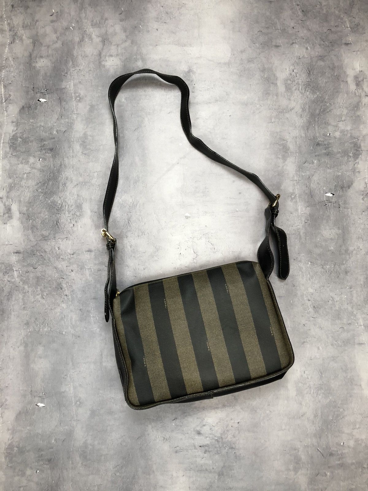 Fendi Fendi Vintage Pequin Stripe Crossbody Bag Brown Size ONE SIZE - 5 Thumbnail