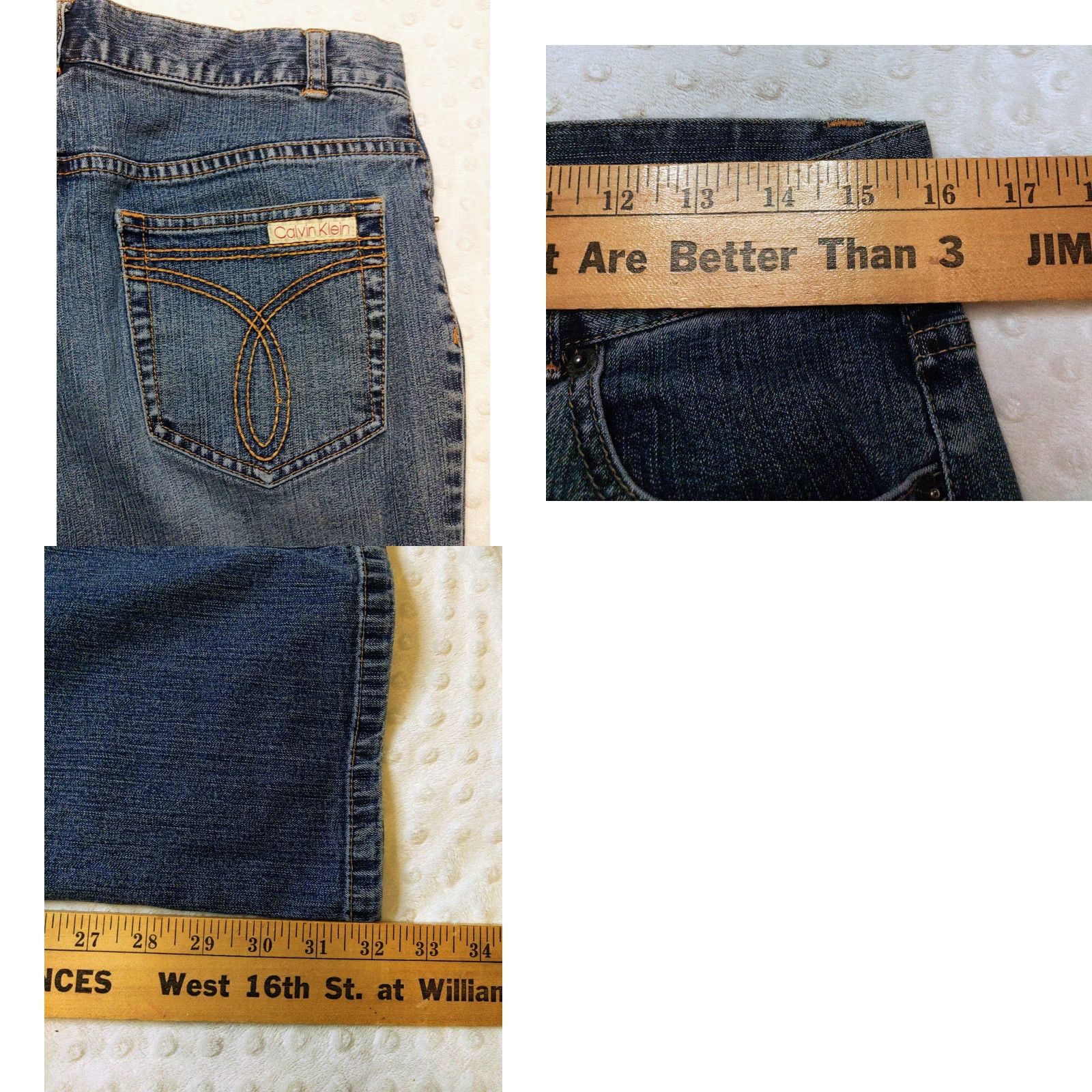 Calvin Klein VINTAGE Calvin Klein Jeans Womens 9 High Rise Straight Blue 5-Pocket 80s 90s Size 30" / US 8 / IT 44 - 8 Thumbnail