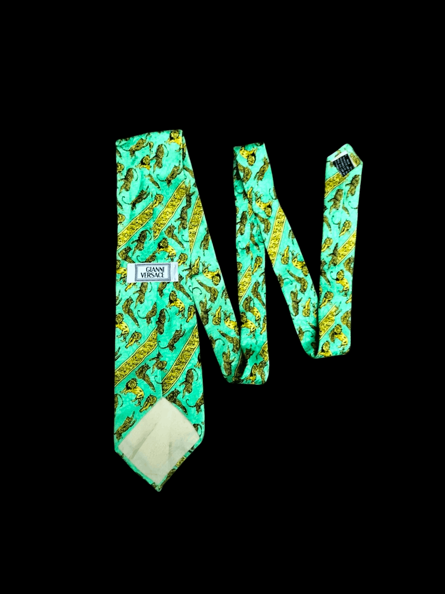 Versace Vintage Versace necktie lion, leopard print Size ONE SIZE - 2 Thumbnail