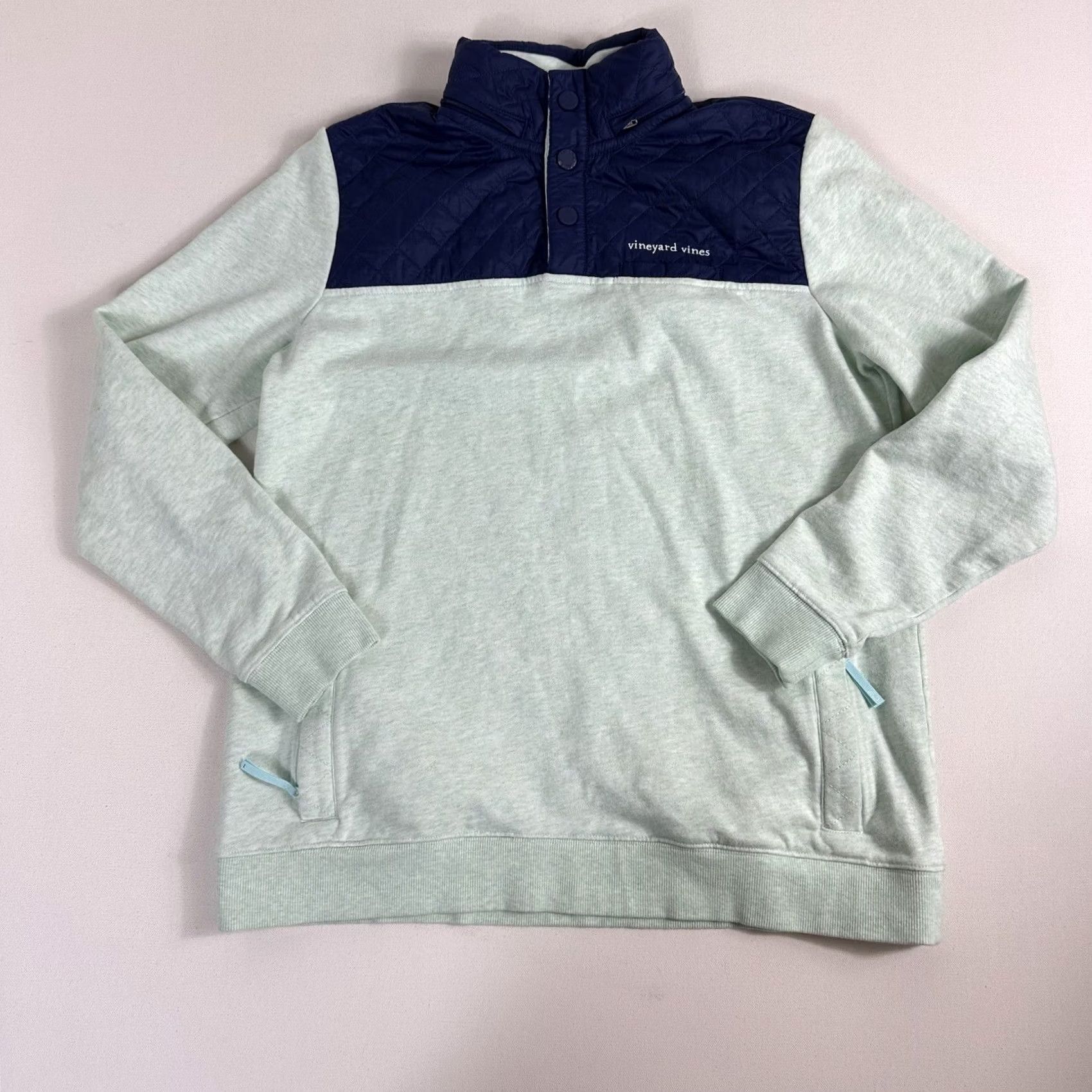 Vineyard Vines Vineyard Vines Performance Quilted Nylon Snap Sweatshirt Mens Small 2K0860 Blue Size US S / EU 44-46 / 1 - 2 Thumbnail