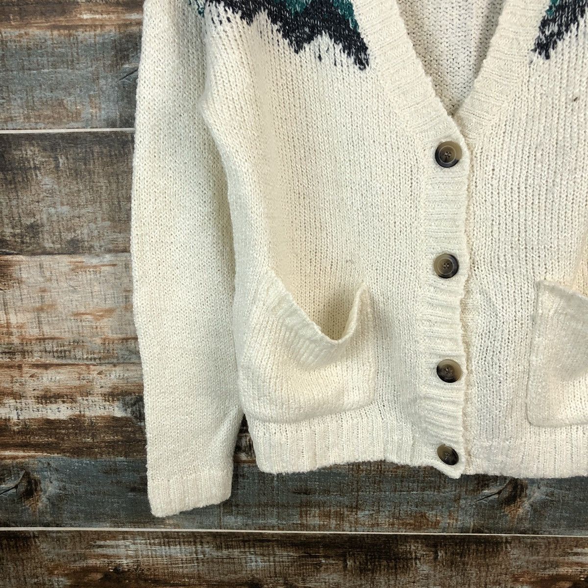 Japanese Brand Free Fusion White Cardigan Knitwear #A1541 Size US M / EU 48-50 / 2 - 7 Thumbnail