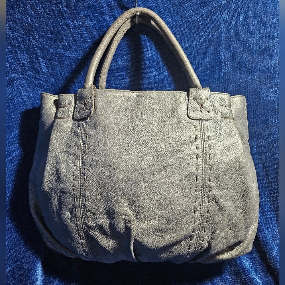 Vintage Y2K Carlos Falchi Silver Hobo Leather Handbag Tote Size ONE SIZE - 1 Thumbnail