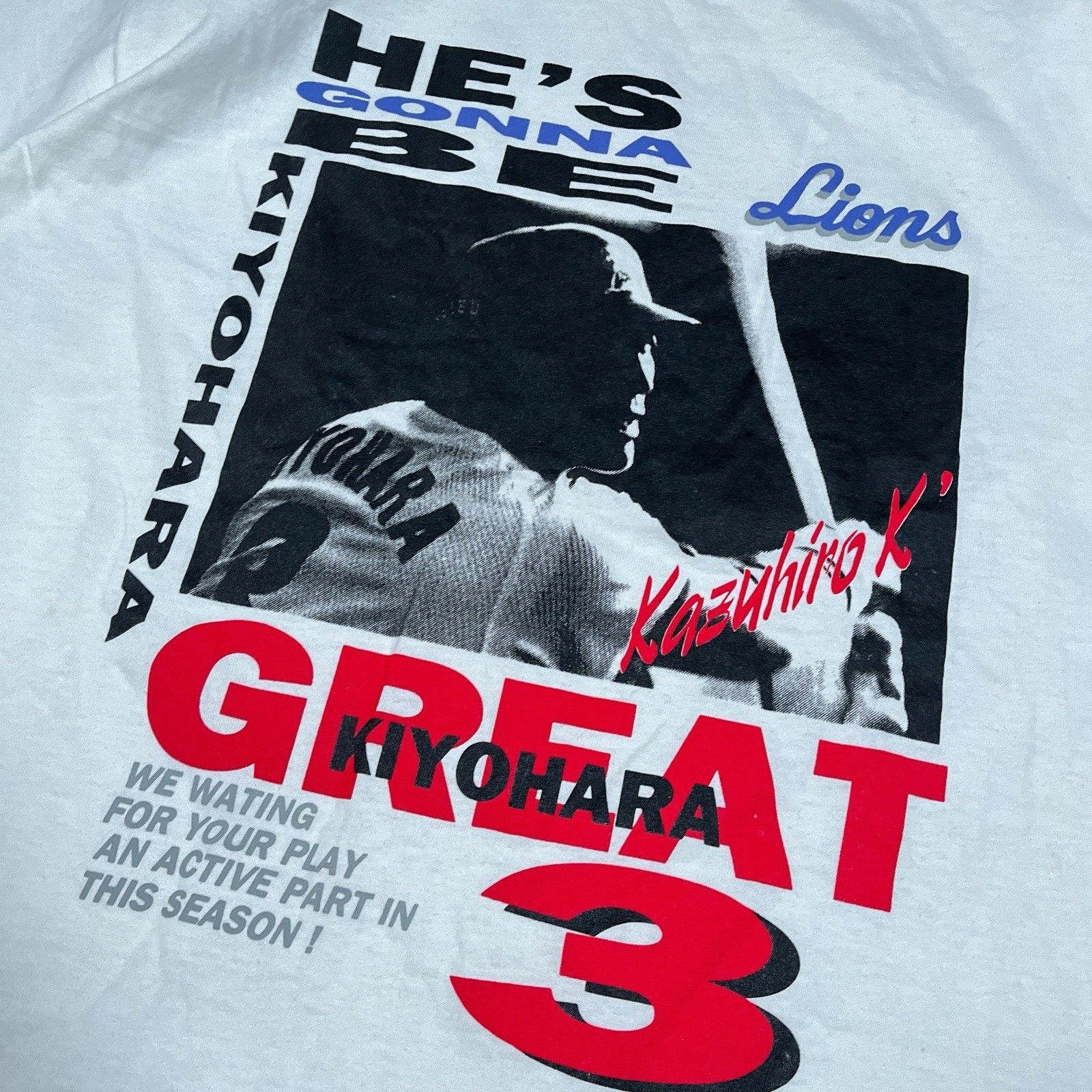 Jerzees Signed Kazuhiro Kiyohara Seibu Lions T-Shirt Japan Baseball Size US L / EU 52-54 / 3 - 5 Thumbnail