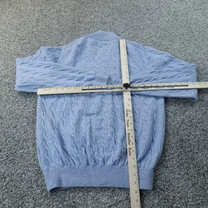 Peter Millar VINTAGE Peter Millar Sweater Mens M Blue Wool Cashmere Cable Knit 1/4 Zip Pullover Golf Size US M / EU 48-50 / 2 - 7 Thumbnail