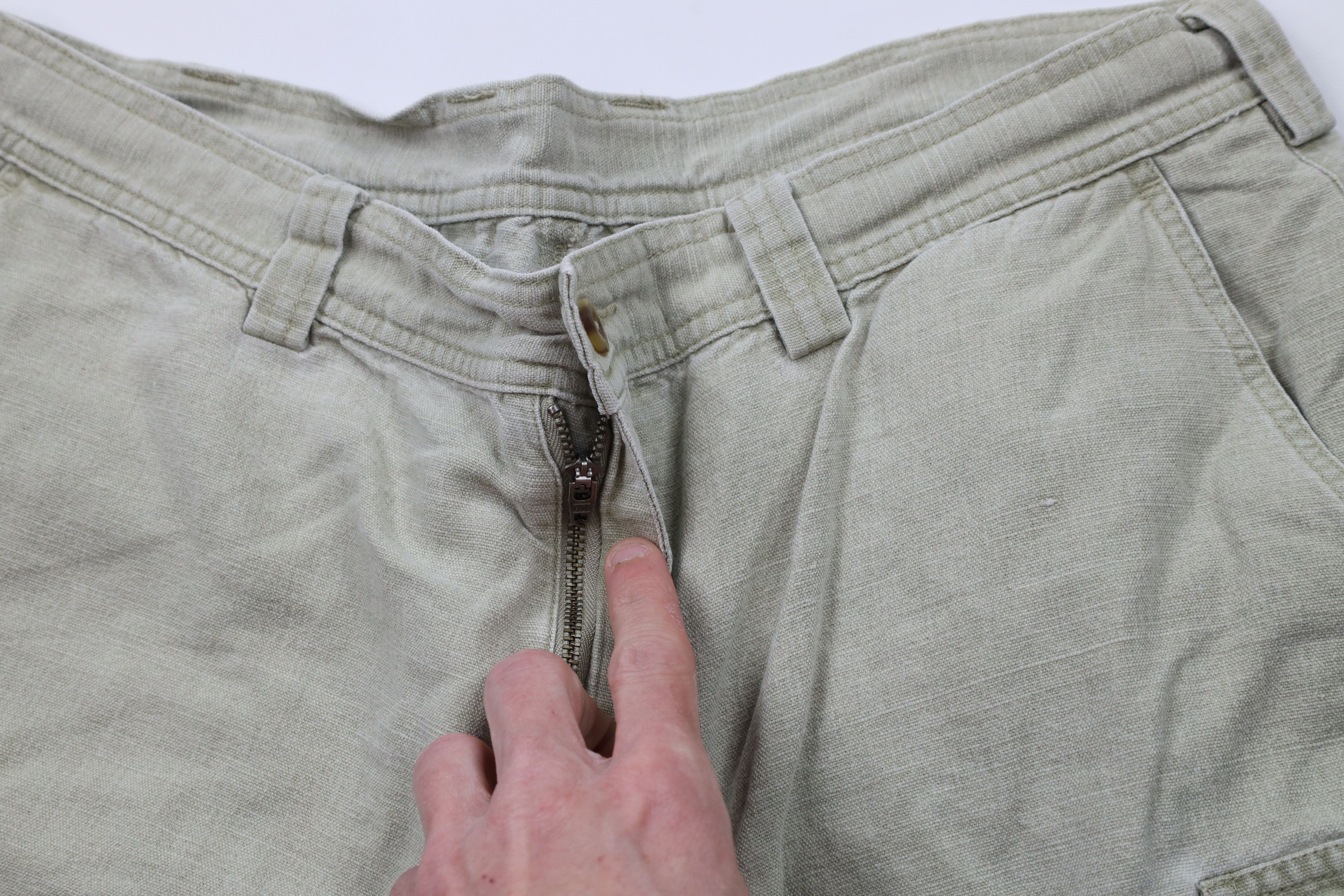 L.L. Bean × Vintage Vintage 90s LL Bean Above Knee Cargo Shorts Light Green Size US 38 / EU 54 - 5 Thumbnail