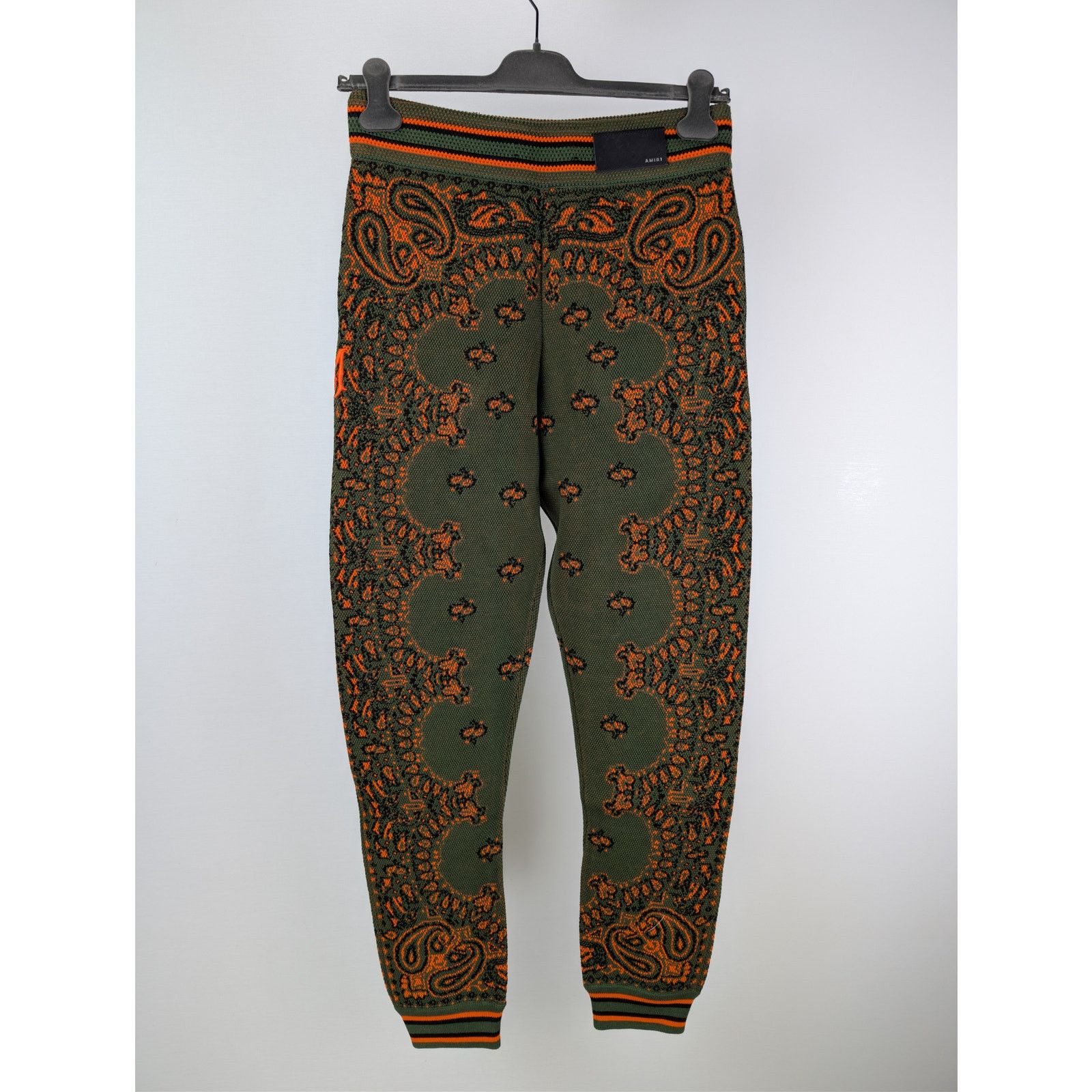 Amiri o1rshd1 Q:2 / Bandana B-Ball Sweatpants in Green/Orange Size US 32 / EU 48 - 11 Thumbnail