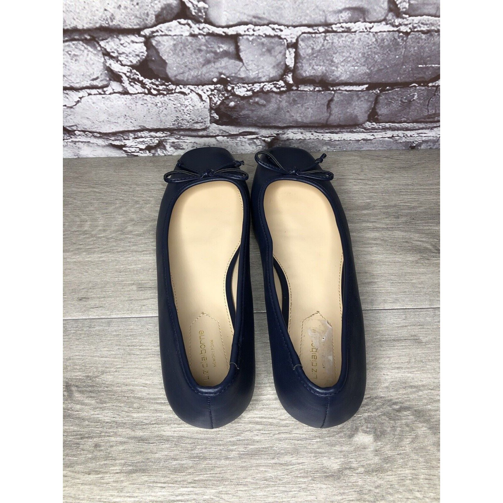 Liz Claiborne Liz Claiborne Memory Foam Navy Blue Leather Ballet Flats Wom Size US 8.5 / IT 38.5 - 5 Thumbnail