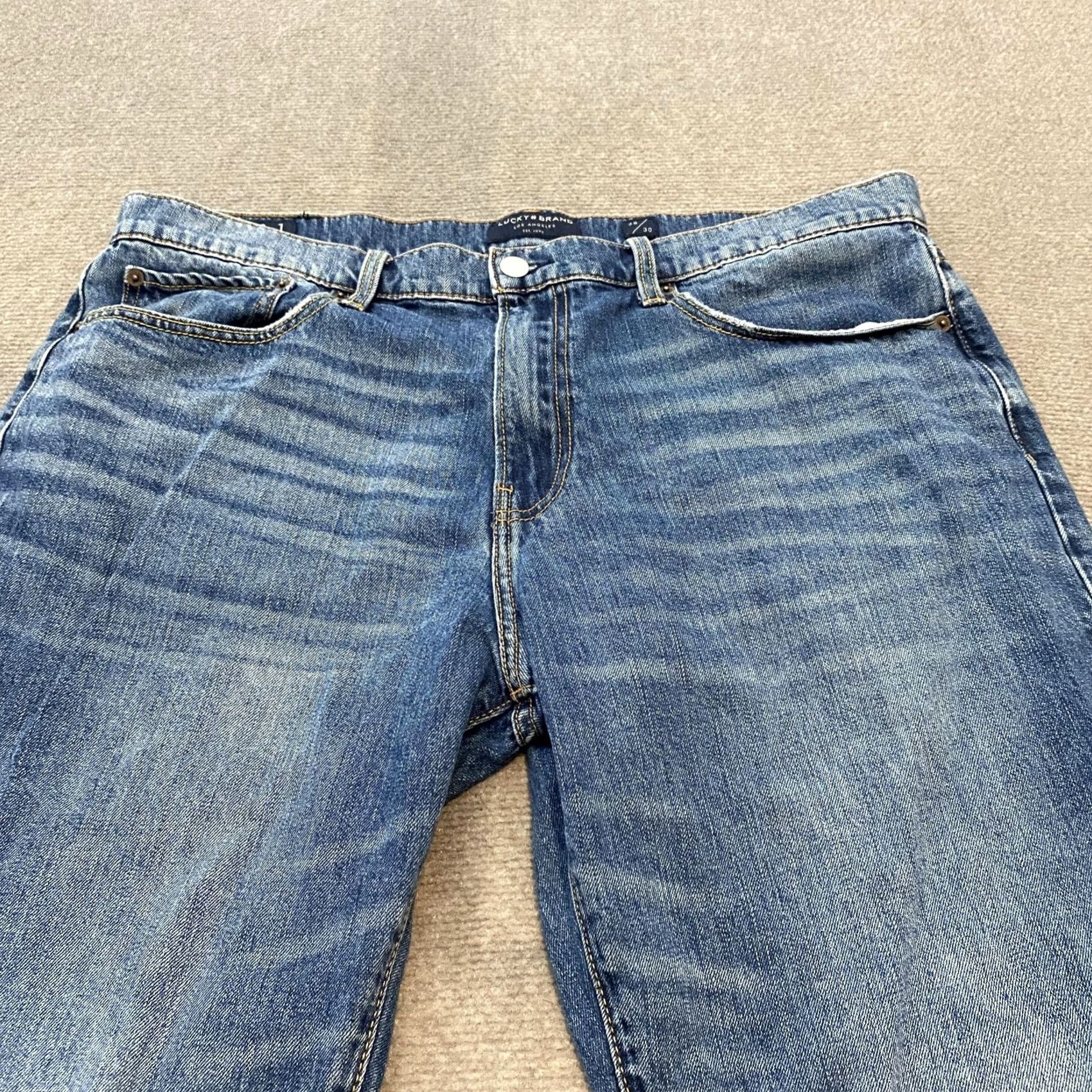 Lucky Brand Lucky Brand 121 Slim Straight Jeans Mens Size 38x30 Blue Denim Pants Distressed Size US 38 / EU 54 - 4 Thumbnail