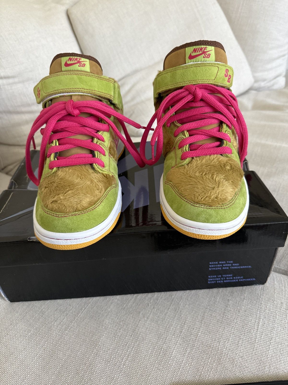 image of Nike Dunk Mid Premium Sb Mama Bear Shoes in Green/Brown, Men's (Size 10)