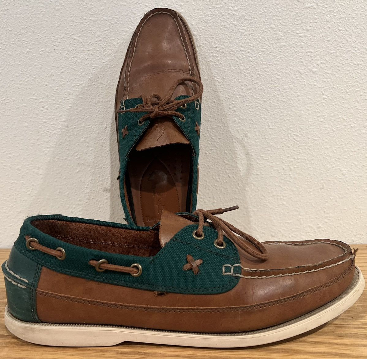 Polo Ralph Lauren × Vintage Vintage Ralph Lauren Polo Leather Boat Shoes Size 11 Size US 11 / EU 44 - 1 Thumbnail