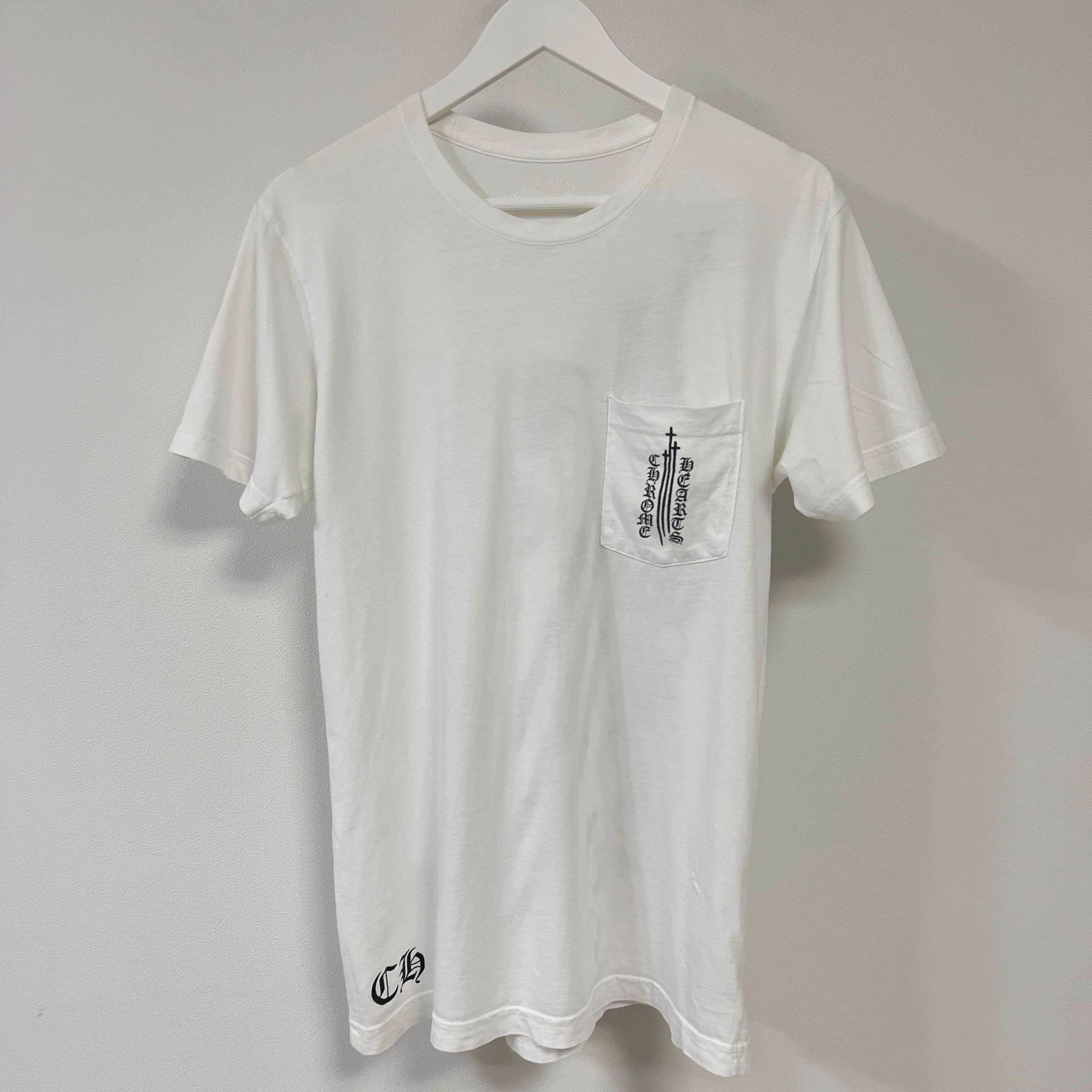 Chrome Hearts RS3 Triple Cross Gothic Logo T-Shirt White