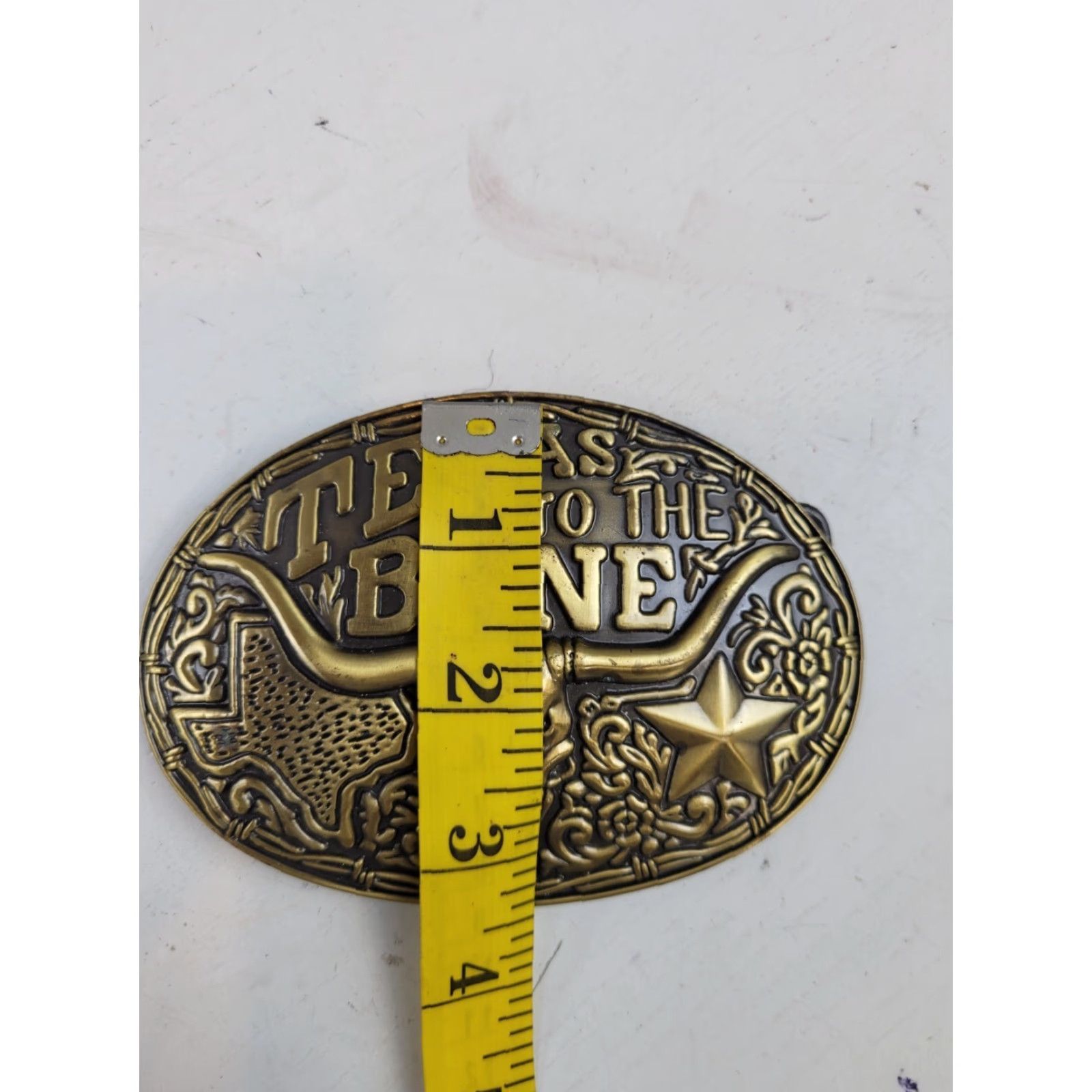 Vintage Texas To The Bone Belt Buckle Long Horn (5.00 x 3.50) Size ONE SIZE - 3 Thumbnail