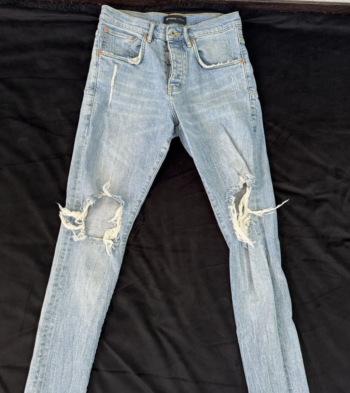 image of Ripped Purple Jeans in Blue, Men's (Size 30)