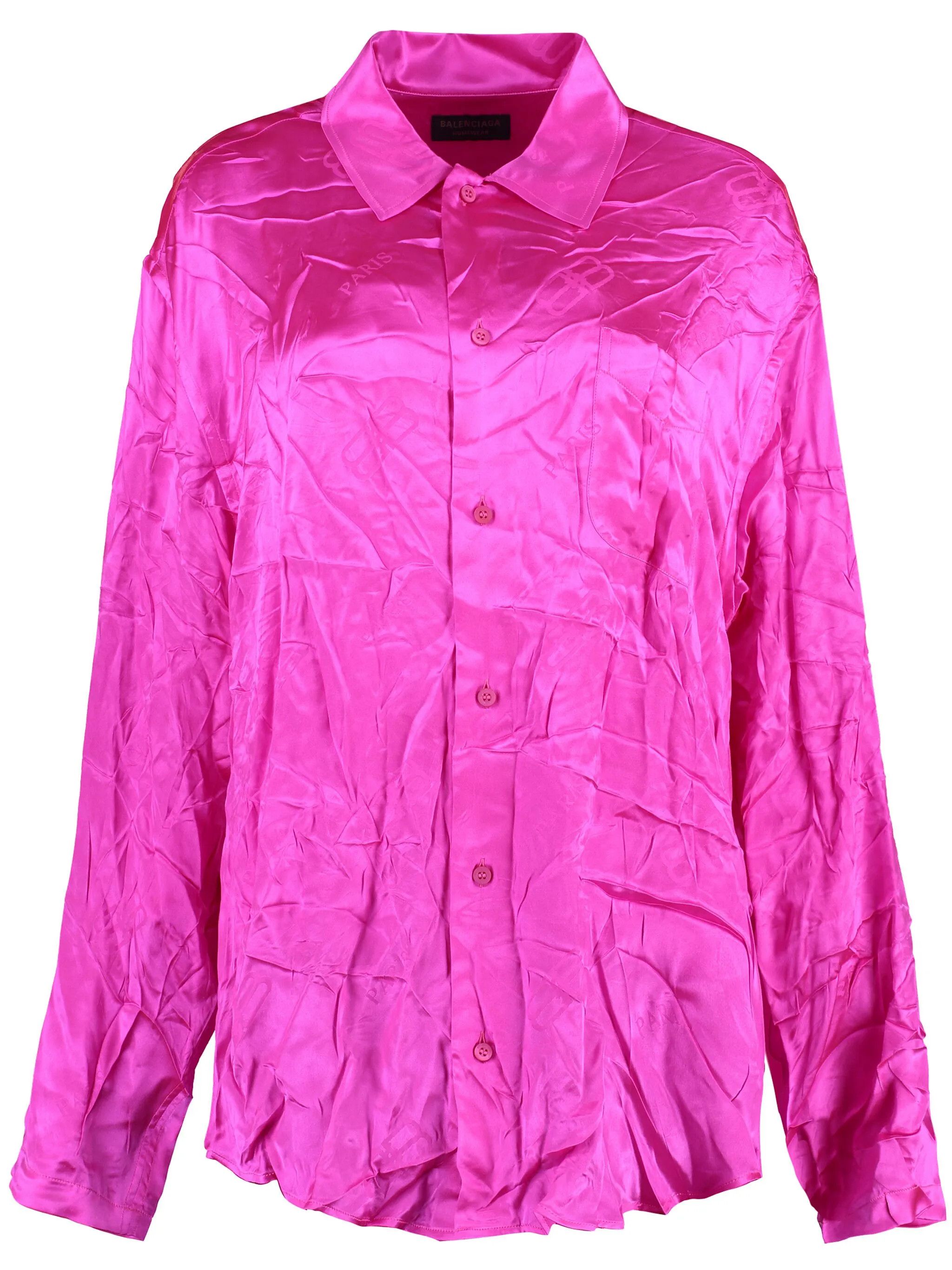 Balenciaga o1y0625 Silk Shirt in Fuchsia Size S / US 4 / IT 40 - 1 Thumbnail