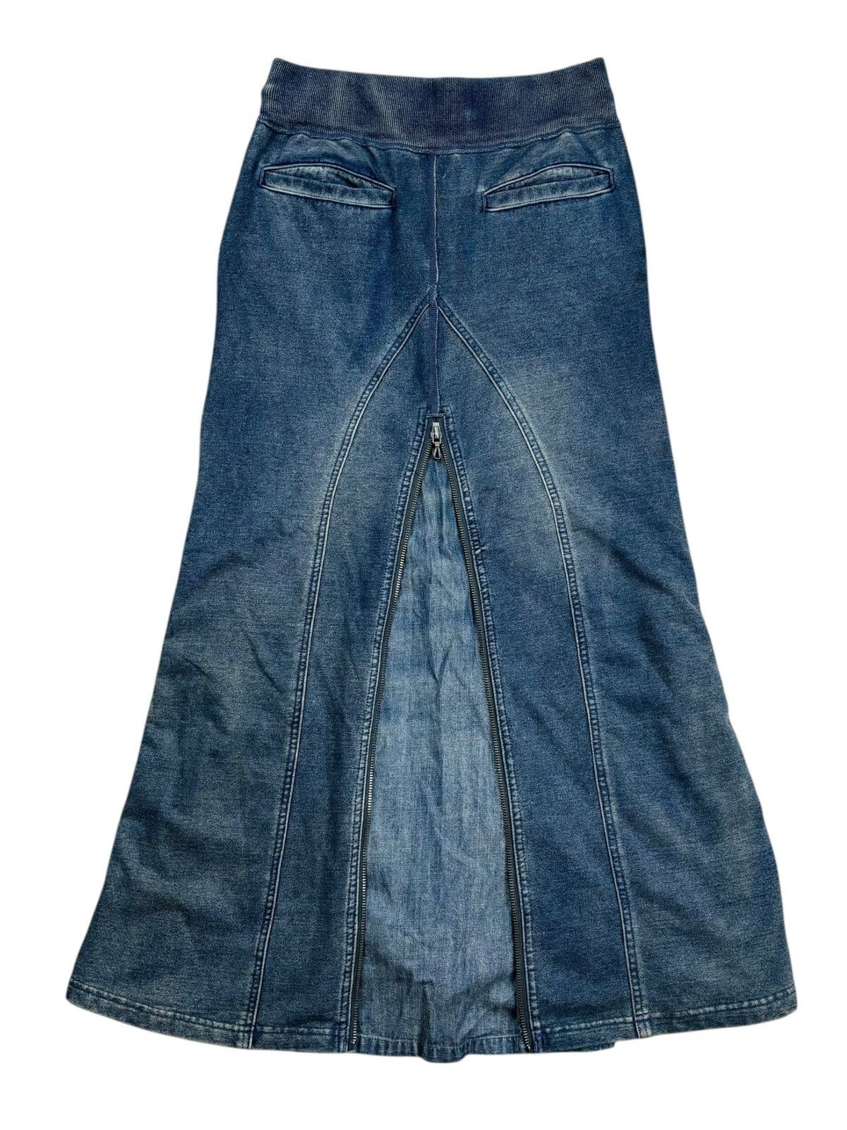 GOA Archive GOA - Maxi Multizips Skirt Denim Size 29" - 2 Thumbnail