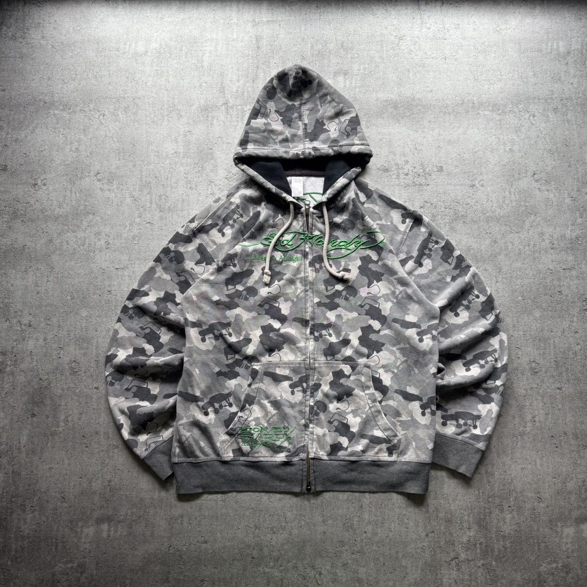Christian Audigier Vintage Camo Ed-Hardy All Over Print Tatto Zip-Up Size US L / EU 52-54 / 3 - 1 Thumbnail