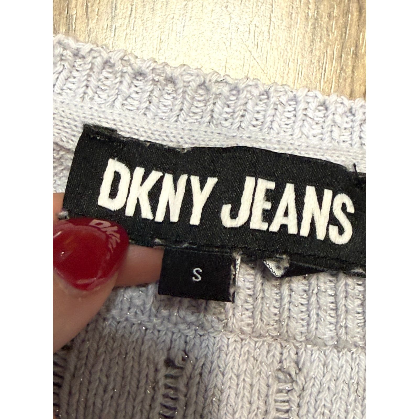 DKNY DKNY Jeans Sweater Women's Small Blue Silver Sparkle Pullover Knit Pullover Casual Fall Winter Spring Summer Regular Fit Size S / US 4 / IT 40 - 5 Thumbnail
