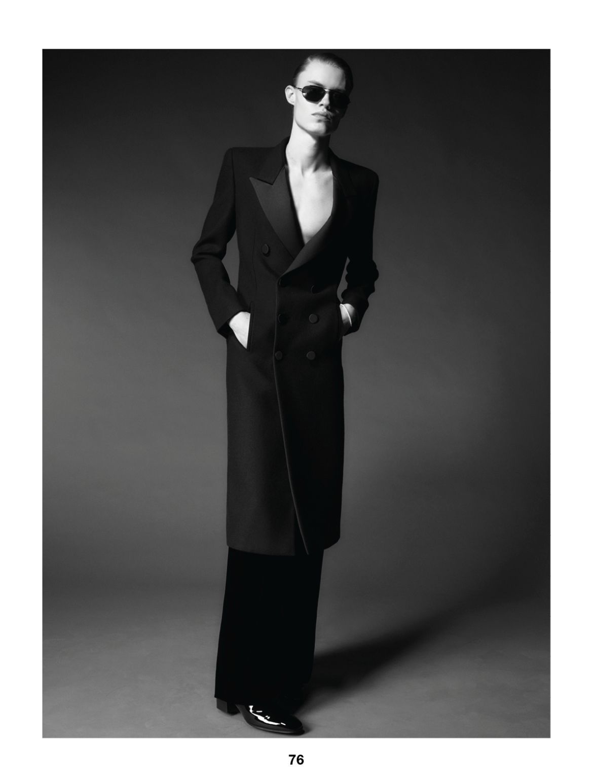 Saint Laurent Paris o1loc1c0326 Double-Breasted Long Wool Coat in Black Size US L / EU 52-54 / 3 - 5 Thumbnail