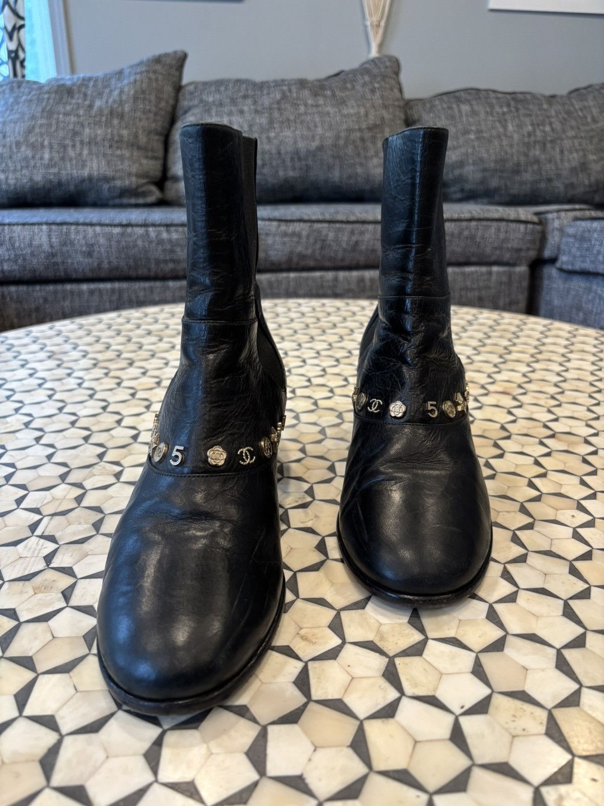 Chanel CHANEL 2014 Lucky Charms Moto Boots **SOLD** Size US 8.5 / IT 38.5 - 1 Thumbnail