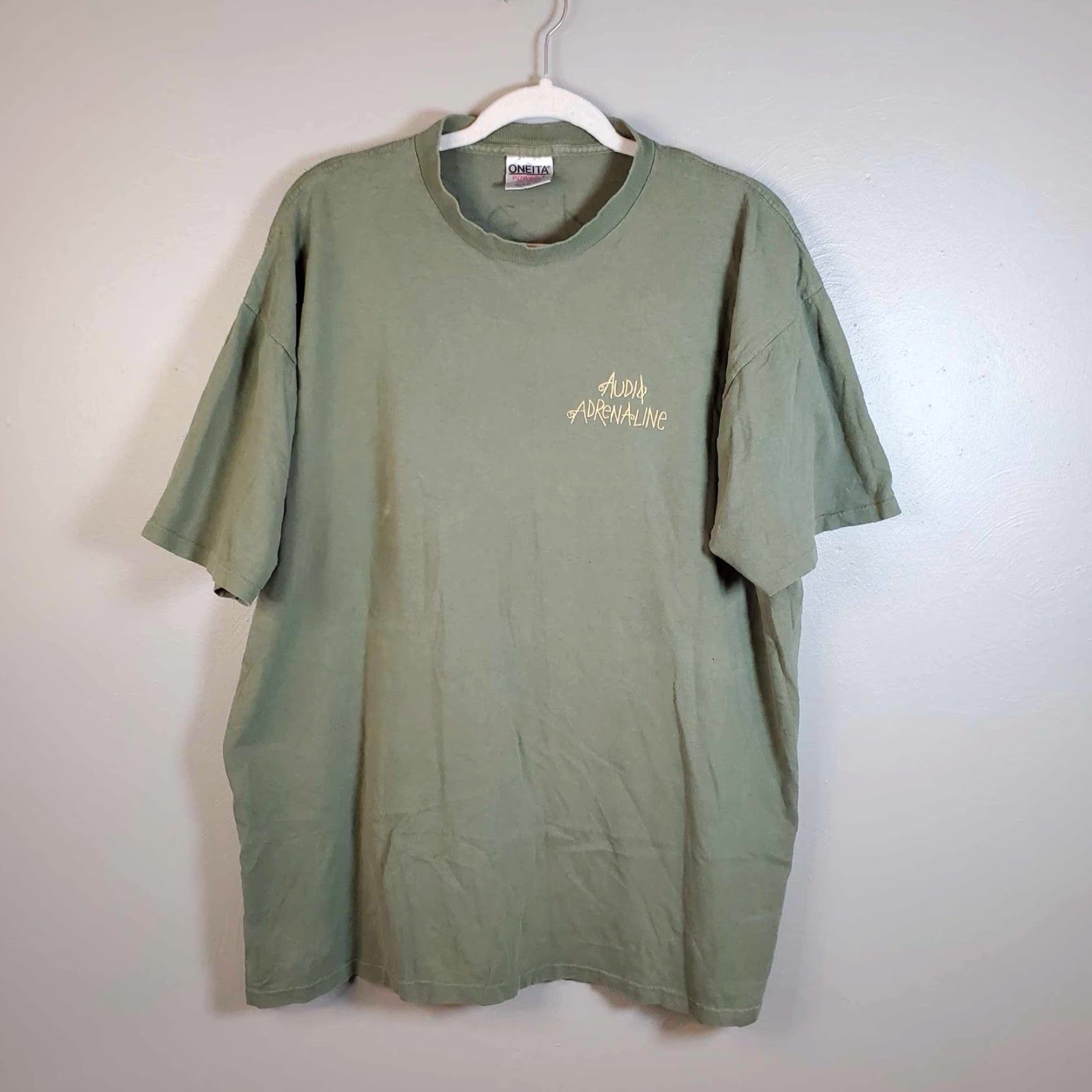 Vintage VINTAGE Audio Adrenaline T Shirt SINGLE STITCH AUTOGRAPHED SIGNED Rare XL Men Green Band Shirts XL Mens Size US XL / EU 56 / 4 - 7 Thumbnail