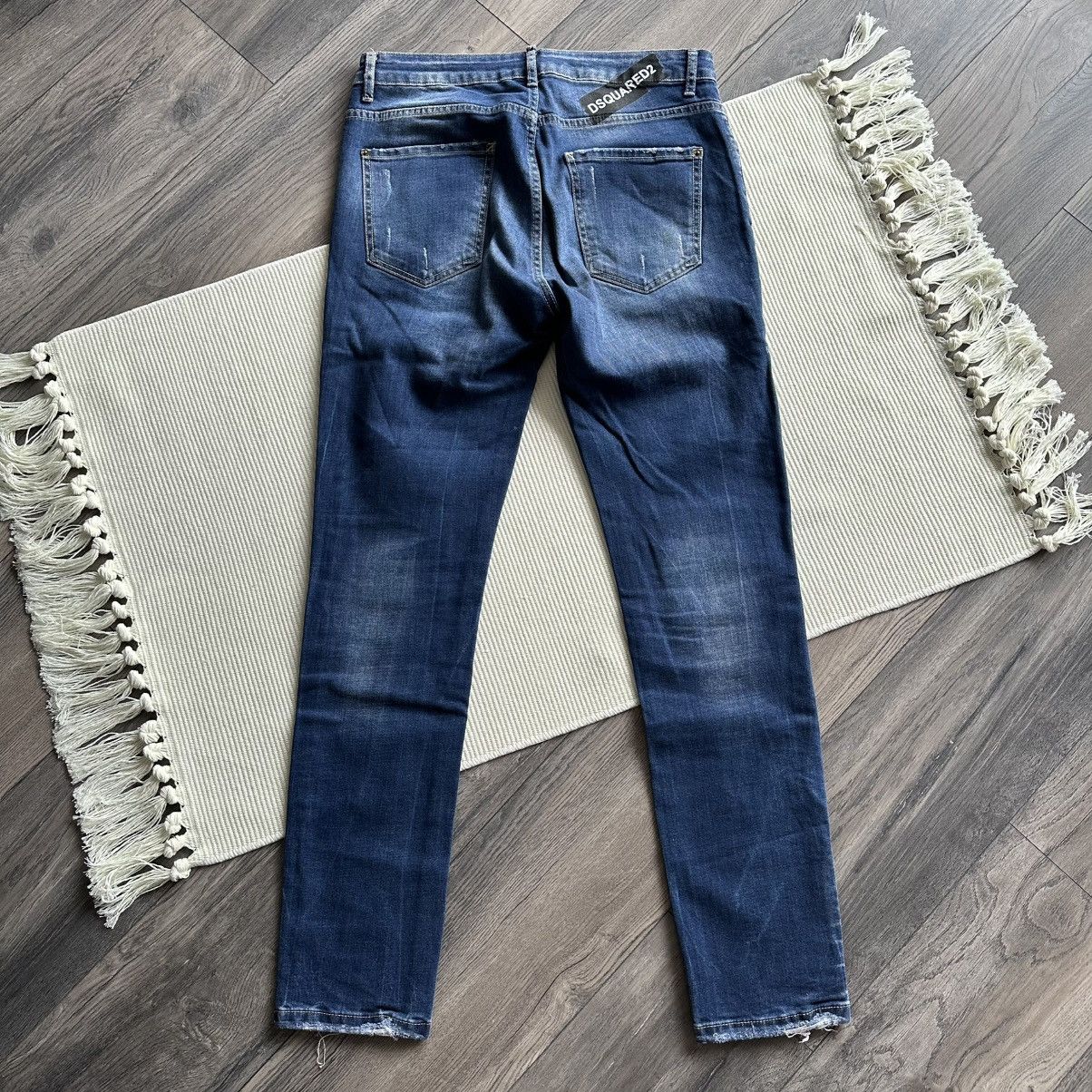 Dsquared2 DSQUARED2 Distressed Paint Splatter Slim Fit Blue Jeans Size US 32 / EU 48 - 7 Thumbnail