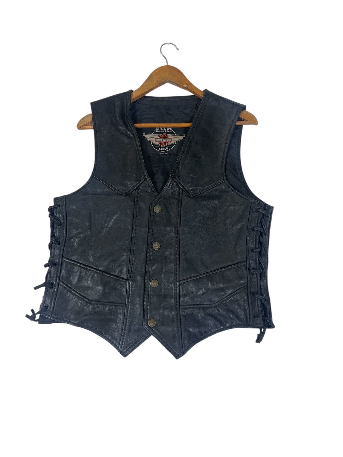 Harley Davidson HARLEY DAVIDSON LEATHER VEST Size US M / EU 48-50 / 2 - 2 Thumbnail