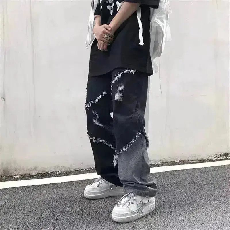 Japanese Brand Baggy Distressed patchwork jeans denim y2k vintage Size US 32 / EU 48 - 1 Thumbnail