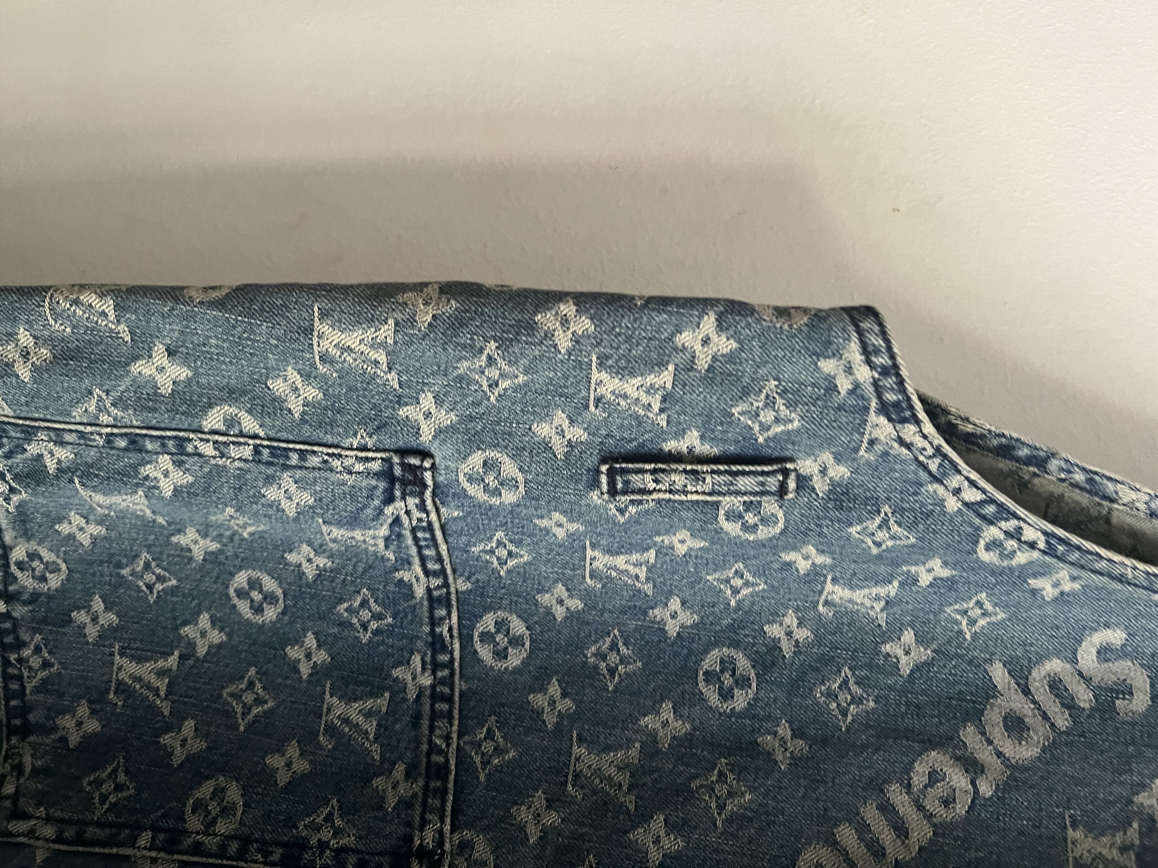 Louis Vuitton × Supreme LV X Supreme Sz32 Blue Monogram Denim Overall Size US 32 / EU 48 - 10 Thumbnail