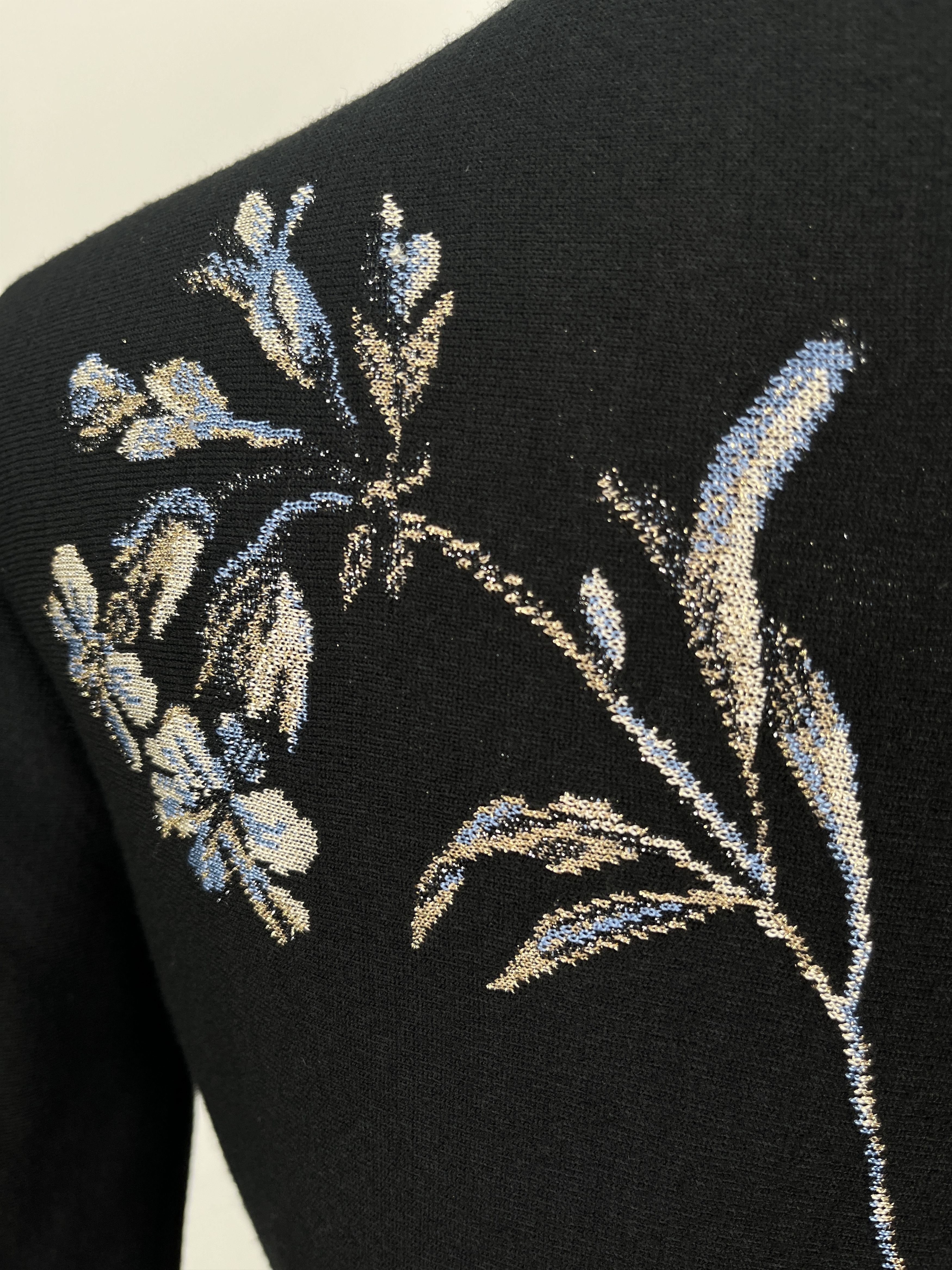 Alexander McQueen Black Long Sleeves Dress With Embroidery Size XS / US 0-2 / IT 36-38 - 3 Thumbnail