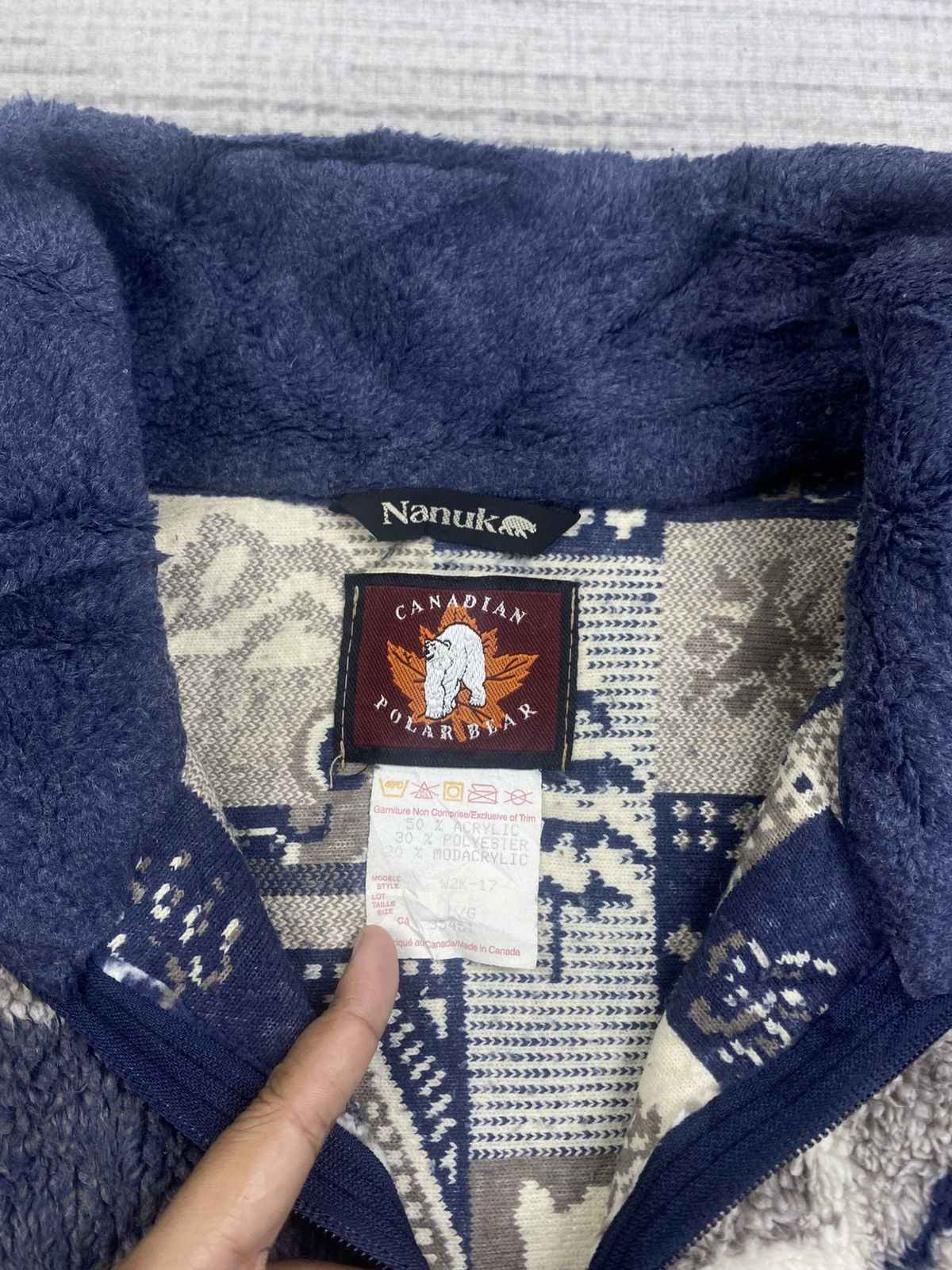 Vintage Vintage Nanuk Canadian Polar Bear Full Printed Sherpa Jacket Size US L / EU 52-54 / 3 - 10 Thumbnail