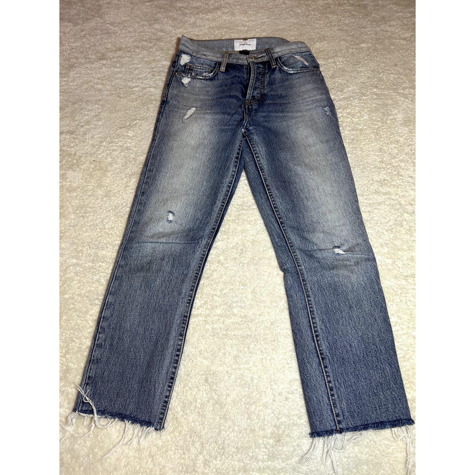 image of Current Elliott NWOT Current/elliott Blue Patterned Jeans Size 25, Women's