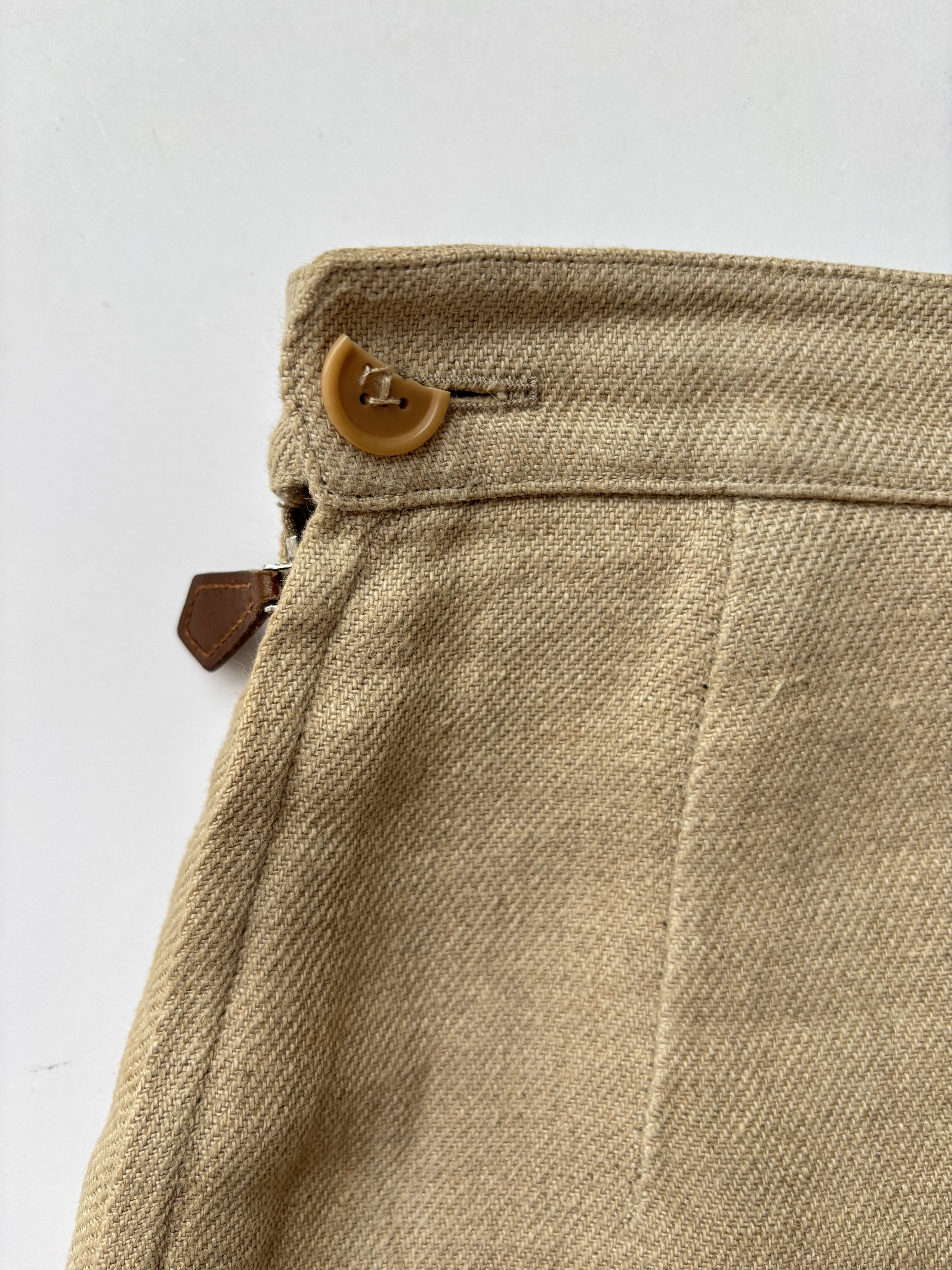 Hermes ⚡️QUICK SALE⚡️Hermes by Margiela Beige Linen Skirt Size 28" / US 6 / IT 42 - 10 Thumbnail