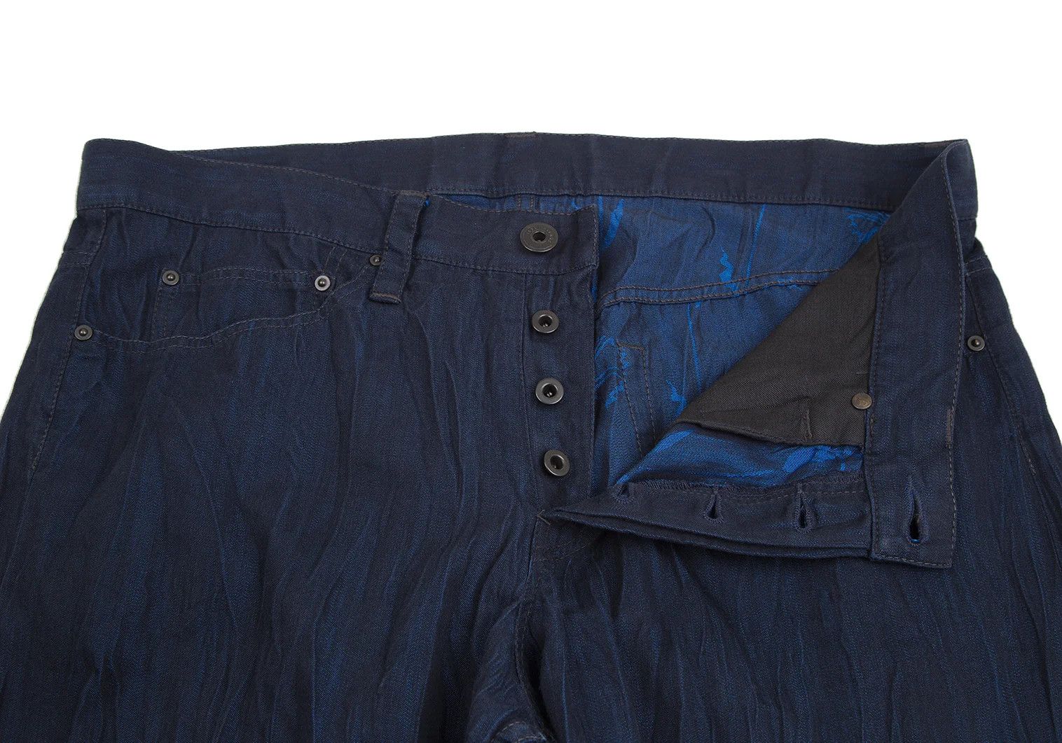 Issey Miyake A-POC INSIDE Flower Jacquard Pleated Pants Dark Blue 35 Size US 35 - 8 Thumbnail