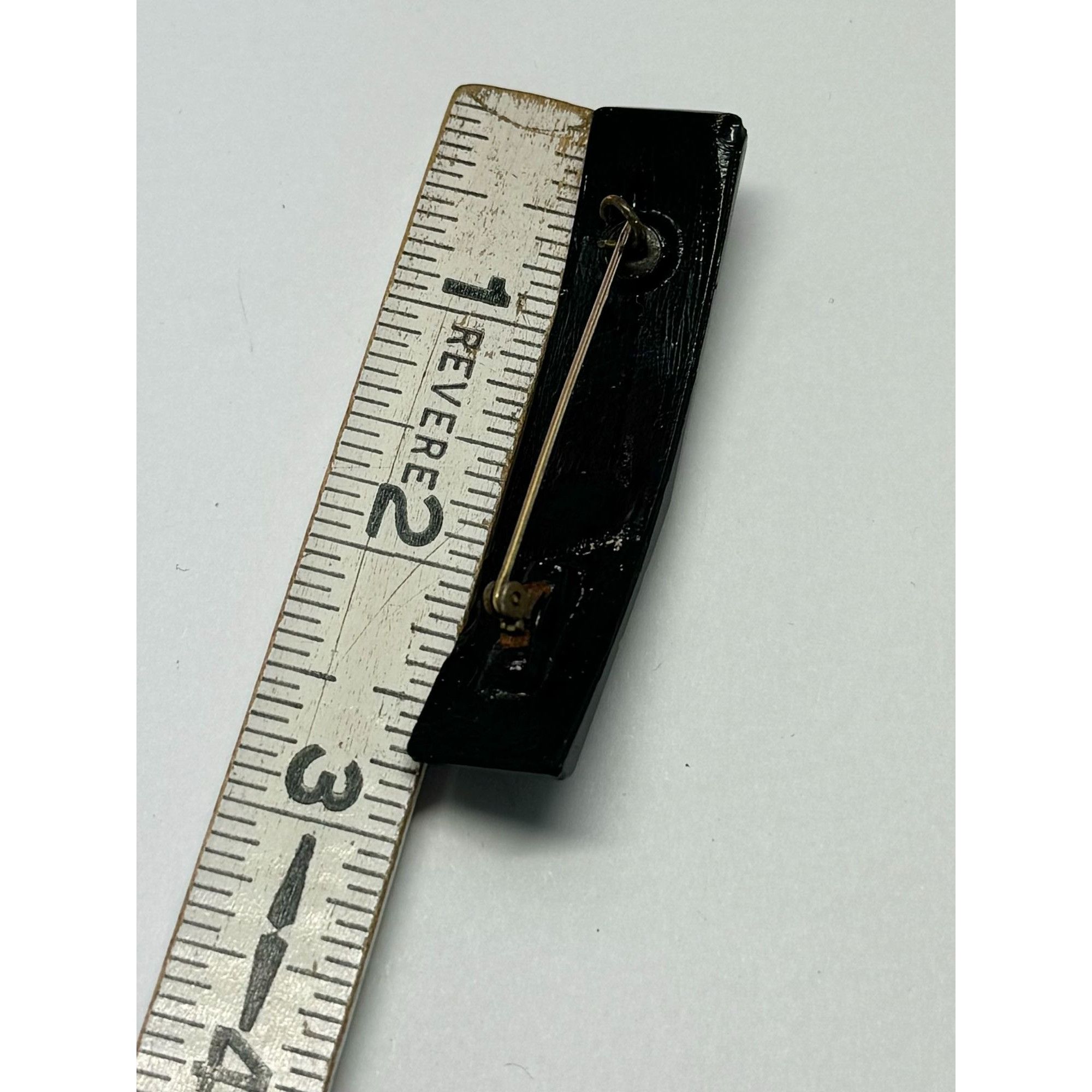 Vintage Antique Victorian Edwardian Black Jet Mourning Bar Brooch Pi Size ONE SIZE - 4 Thumbnail
