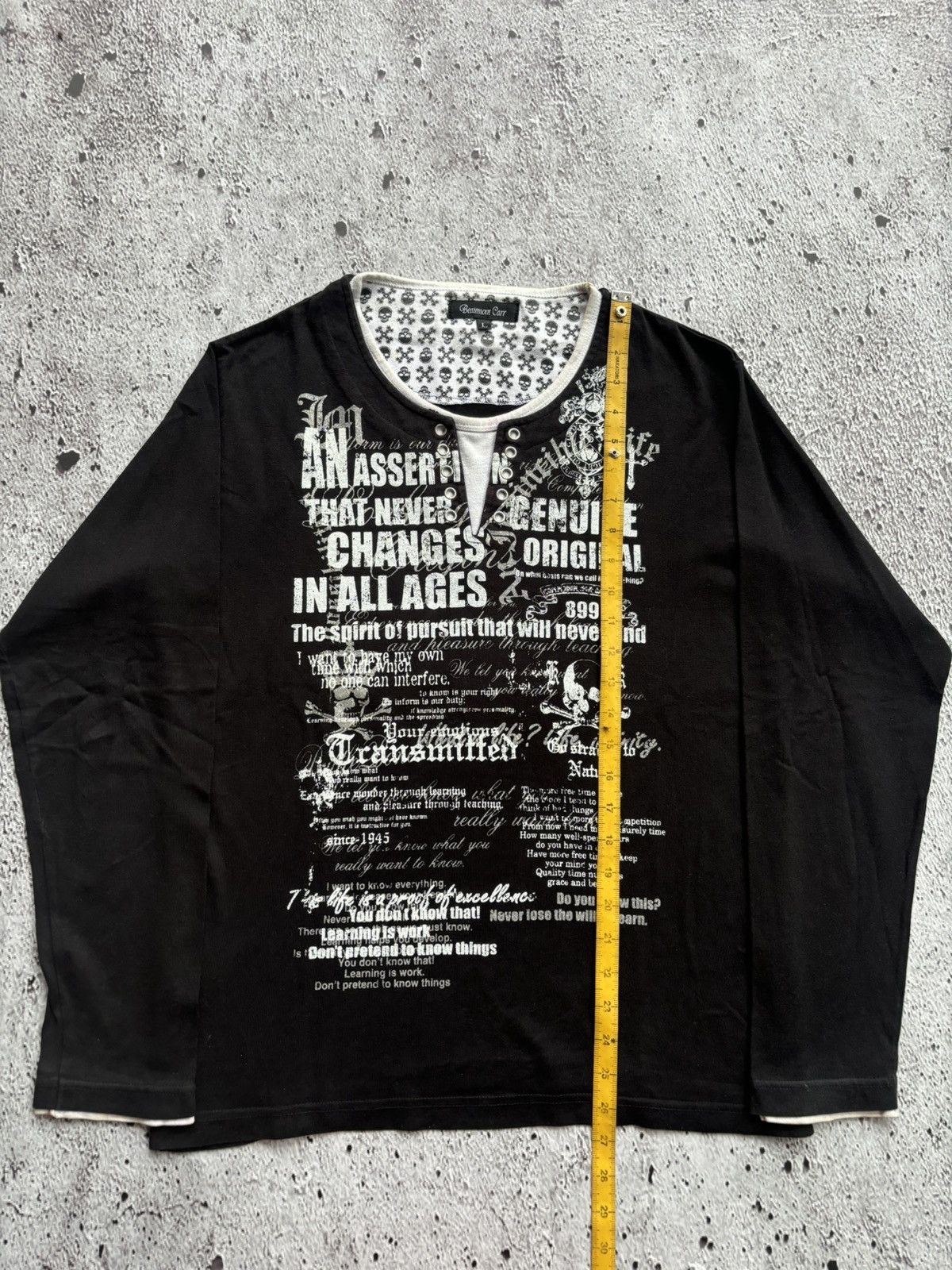 Hysteric Glamour Y2k Beaumont Carr Skull Poem Punk style LS Size US L / EU 52-54 / 3 - 9 Thumbnail
