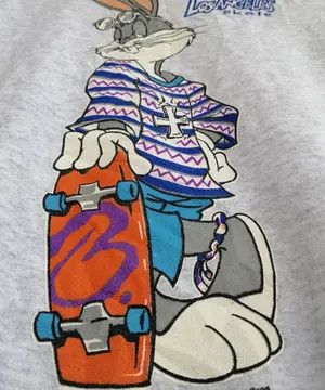 Vintage Vintage 90s Bugs Bunny Los Angeles Skate Sweatshirt Size US M / EU 48-50 / 2 - 2 Thumbnail