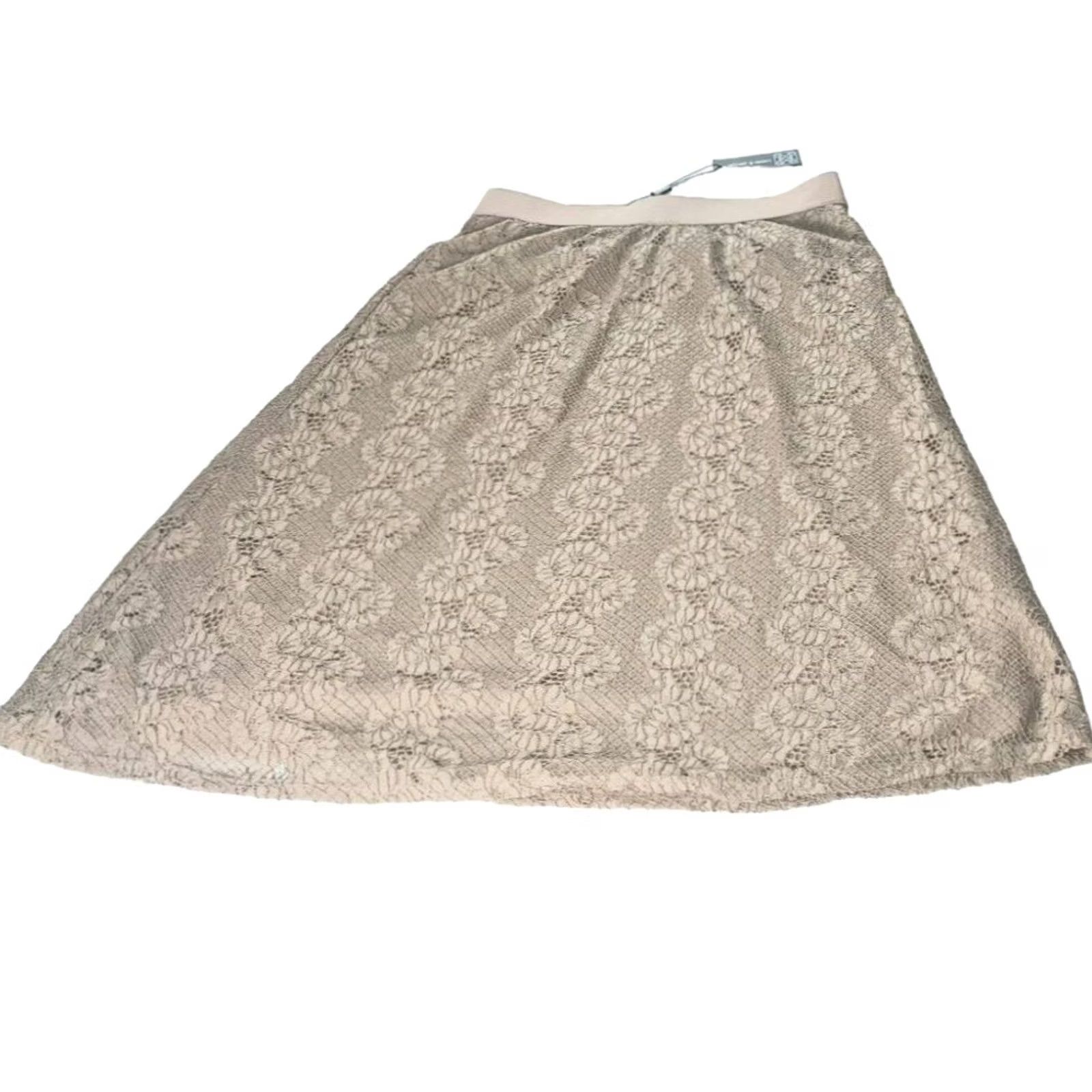 Vintage Cable & Gauge Womens A-Line Skirt Beige Lined Floral Lace Designer NEW S Skirt Womens Beige Floral Lace A-Line Short Retro 90s? Size 28" / US 6 / IT 42 - 4 Thumbnail