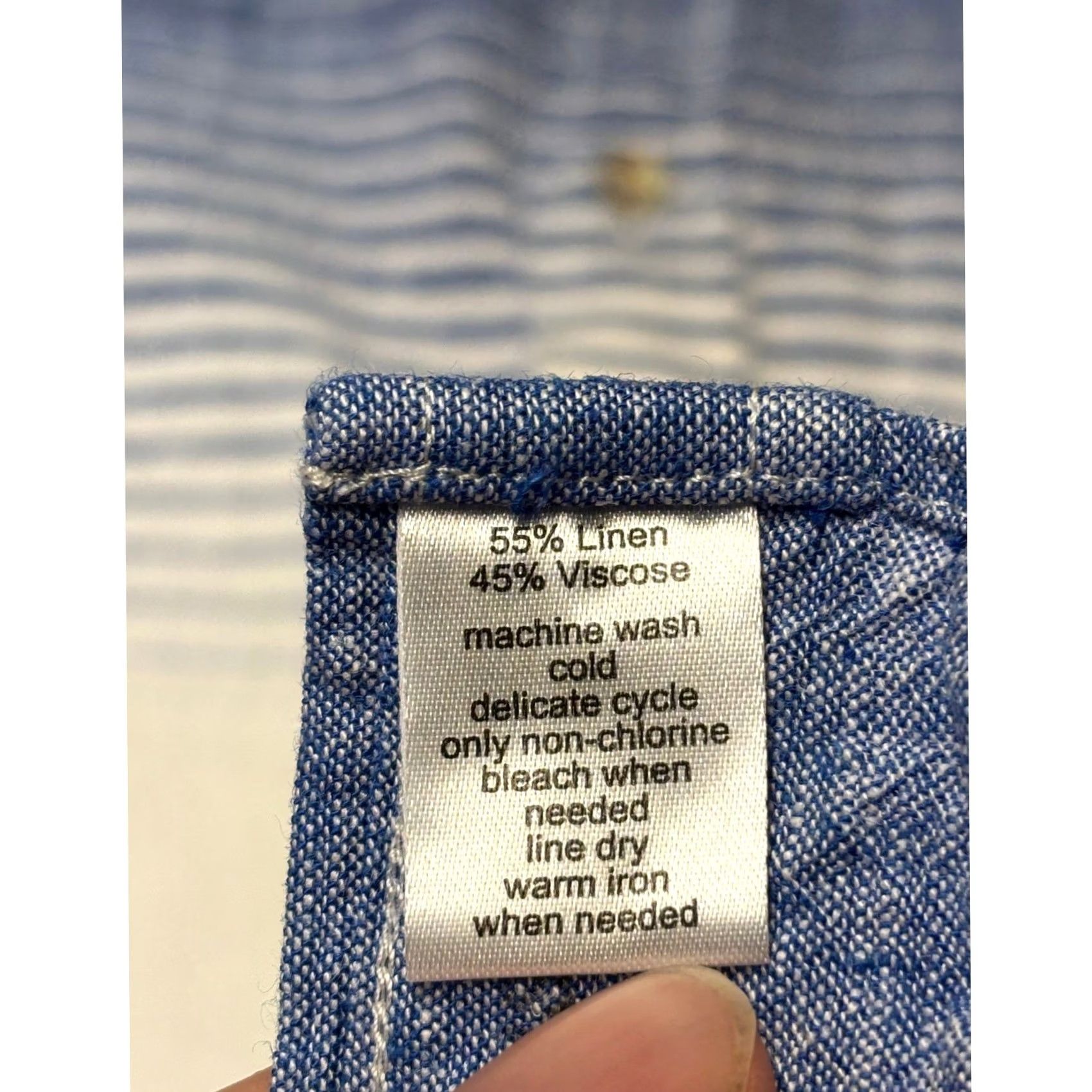 Vintage Paul Fredrick Mens Slim Fit Linen Blend Mandarin Collar Ombre Stripe Shirt L Size US L / EU 52-54 / 3 - 5 Thumbnail