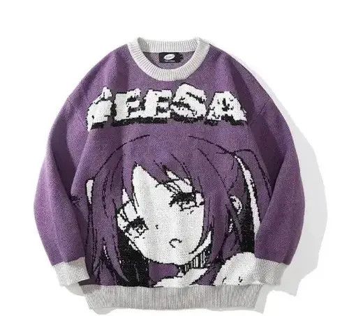 Other Oversized Anime Sweatshirt Knitted Size US L / EU 52-54 / 3 - 2 Thumbnail